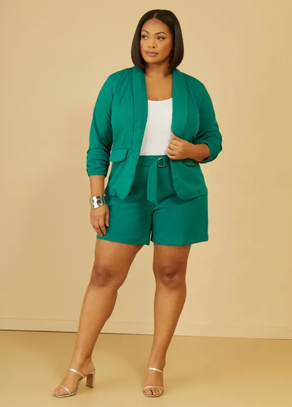 Belted Pleated Shorts sold by Ashley Stewart