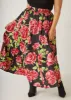 Rose Print Satin Maxi Skirt sold by Ashley Stewart