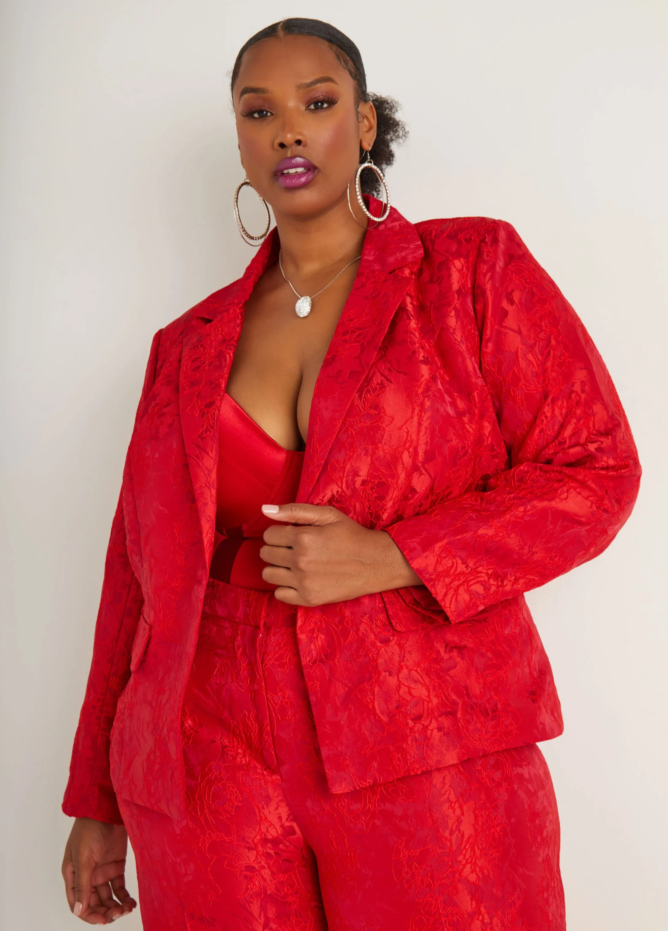 Embroidered Jacquard Blazer sold by Ashley Stewart product image thumbnail 4