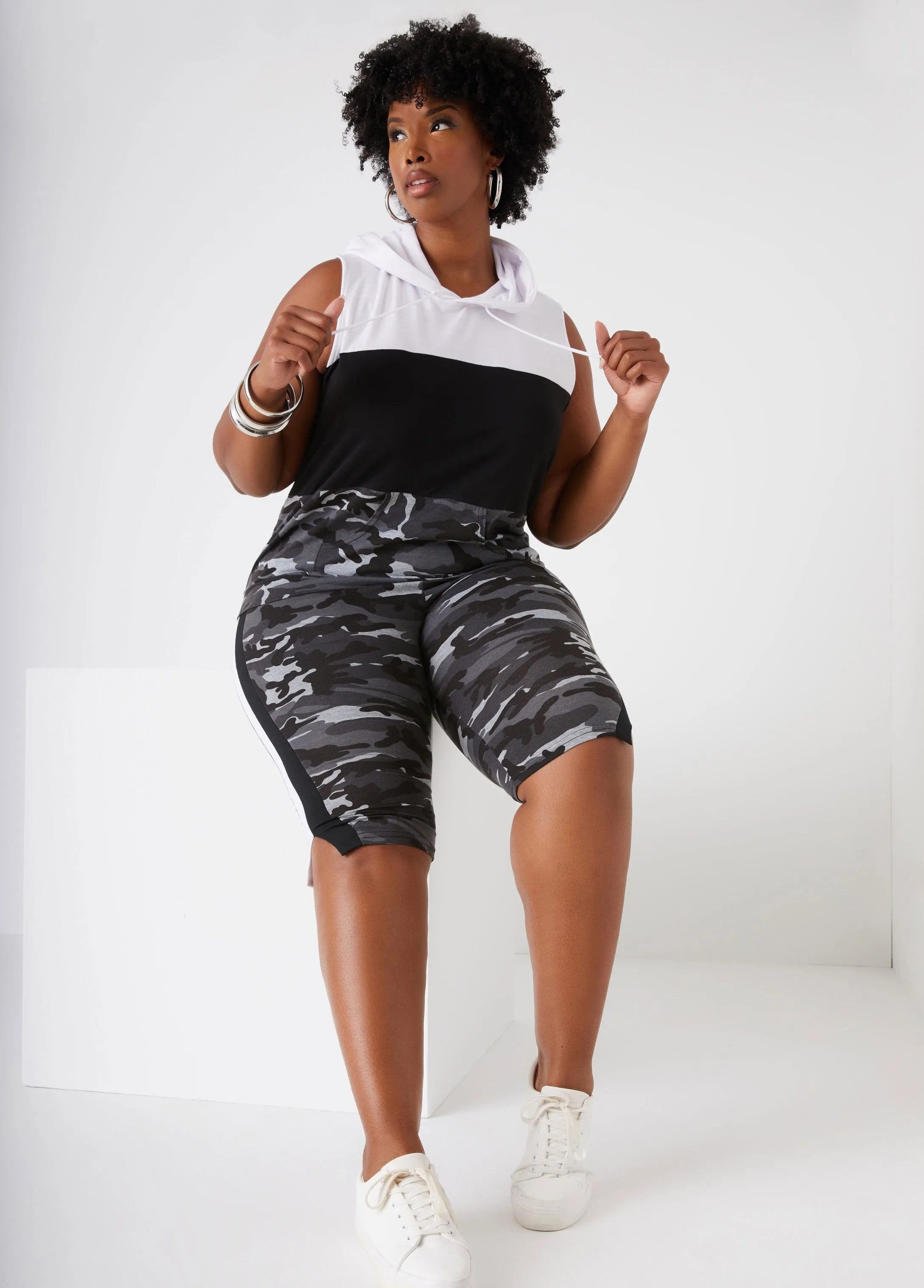 Camo Colorblock Hoodie sold by Ashley Stewart product image thumbnail 5