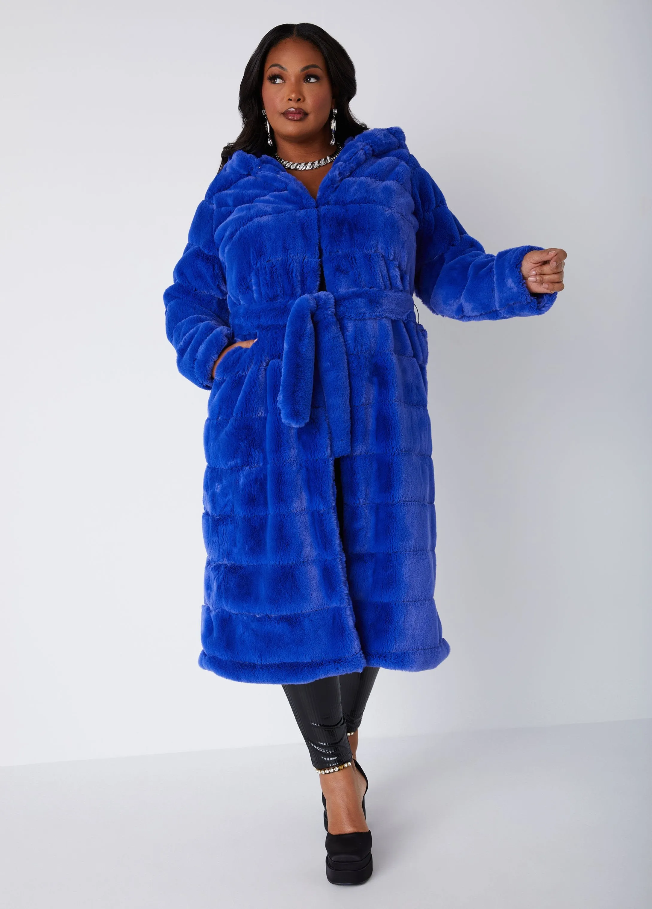 Faux Fur Hooded Coat sold by Ashley Stewart