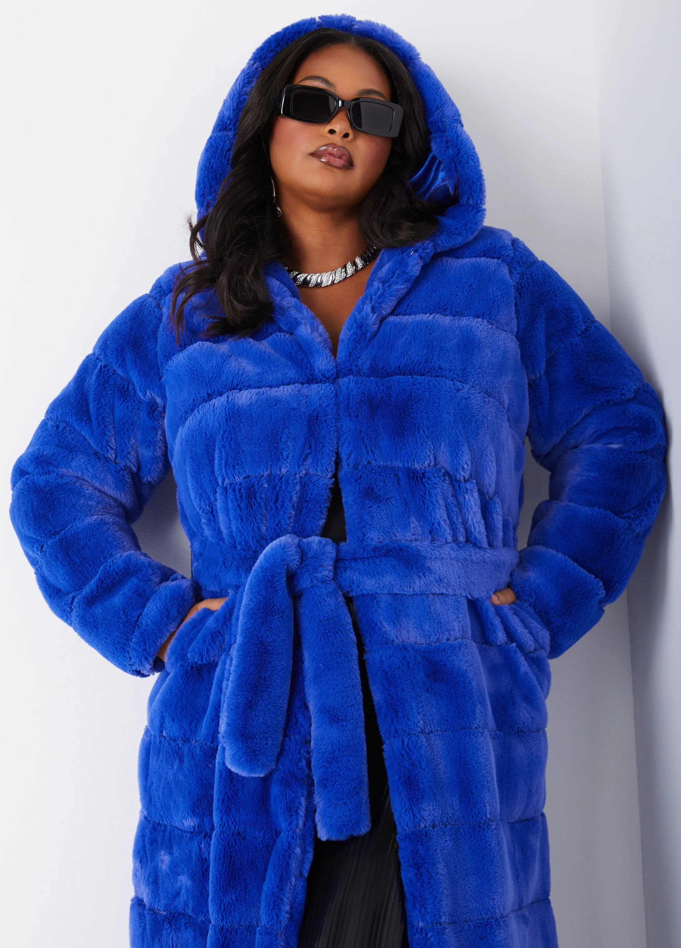 Faux Fur Hooded Coat sold by Ashley Stewart product image thumbnail 5