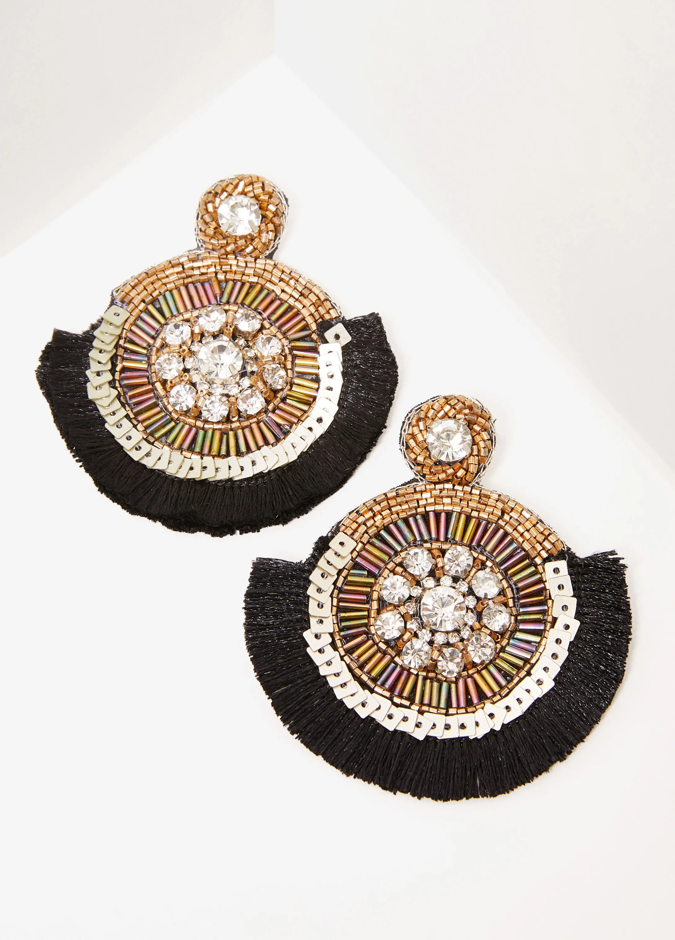 Embellished Fringed Earrings sold by Ashley Stewart product image thumbnail 2