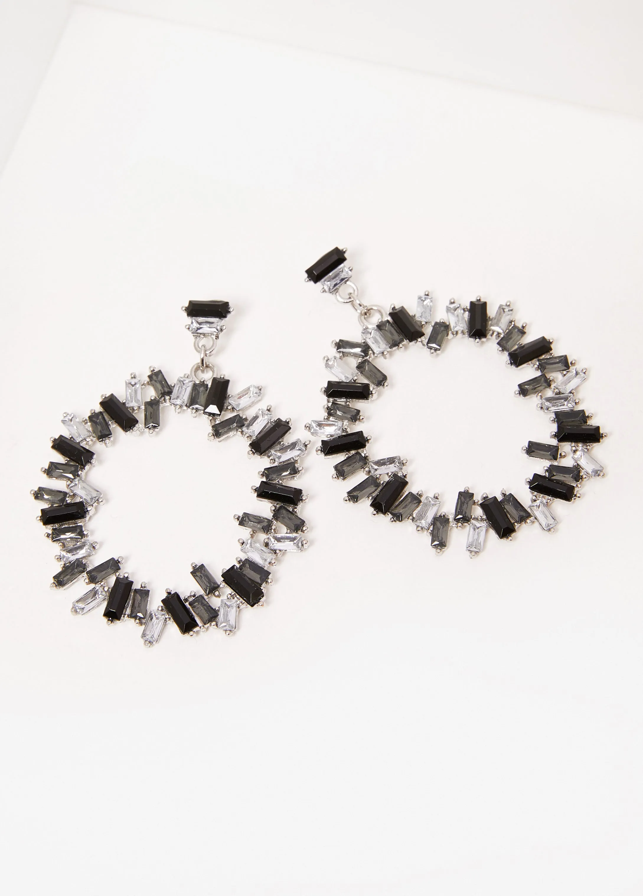 Crystal Hoop Drop Earrings sold by Ashley Stewart product image thumbnail 2