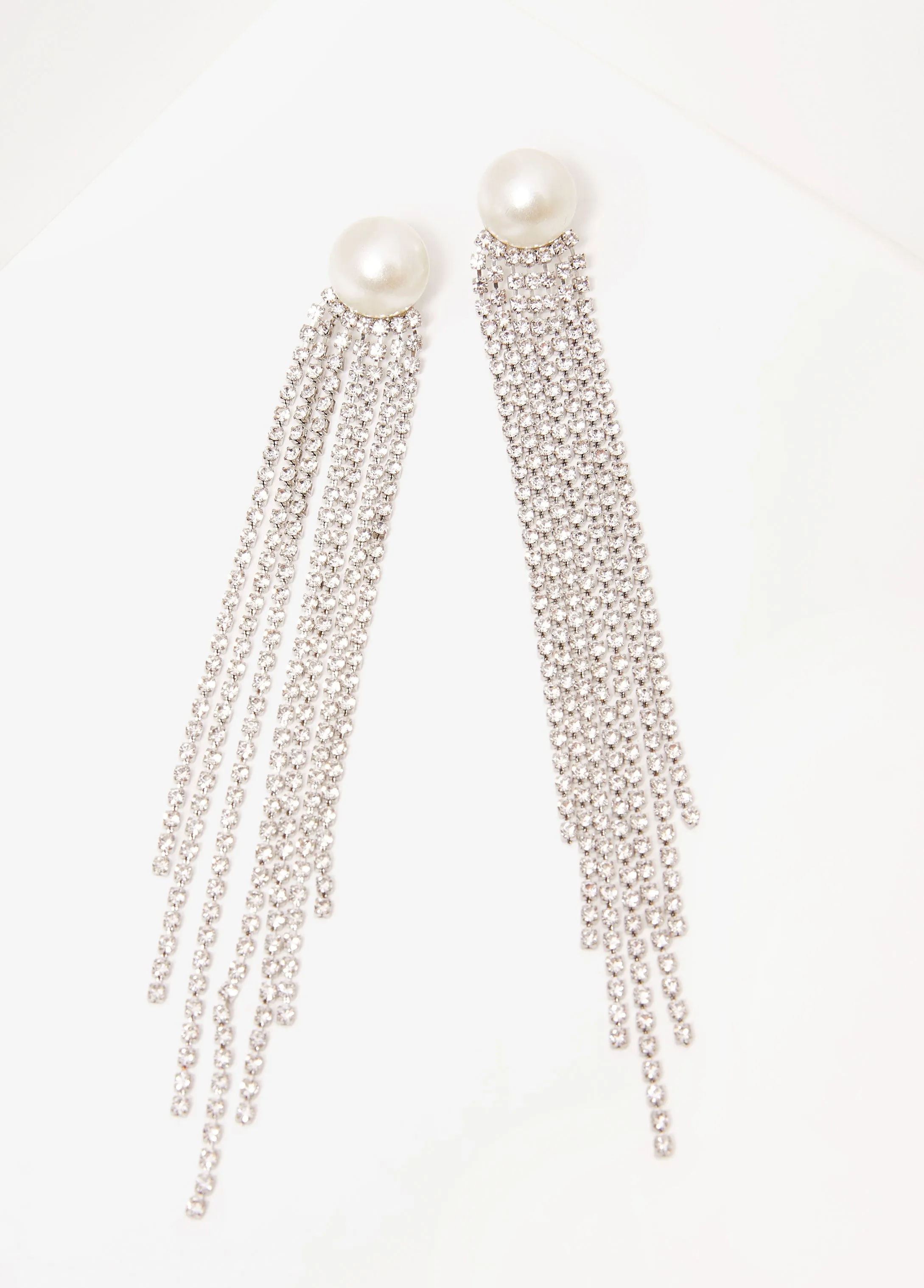 Fringed Faux Pearl Earrings sold by Ashley Stewart product image thumbnail 2