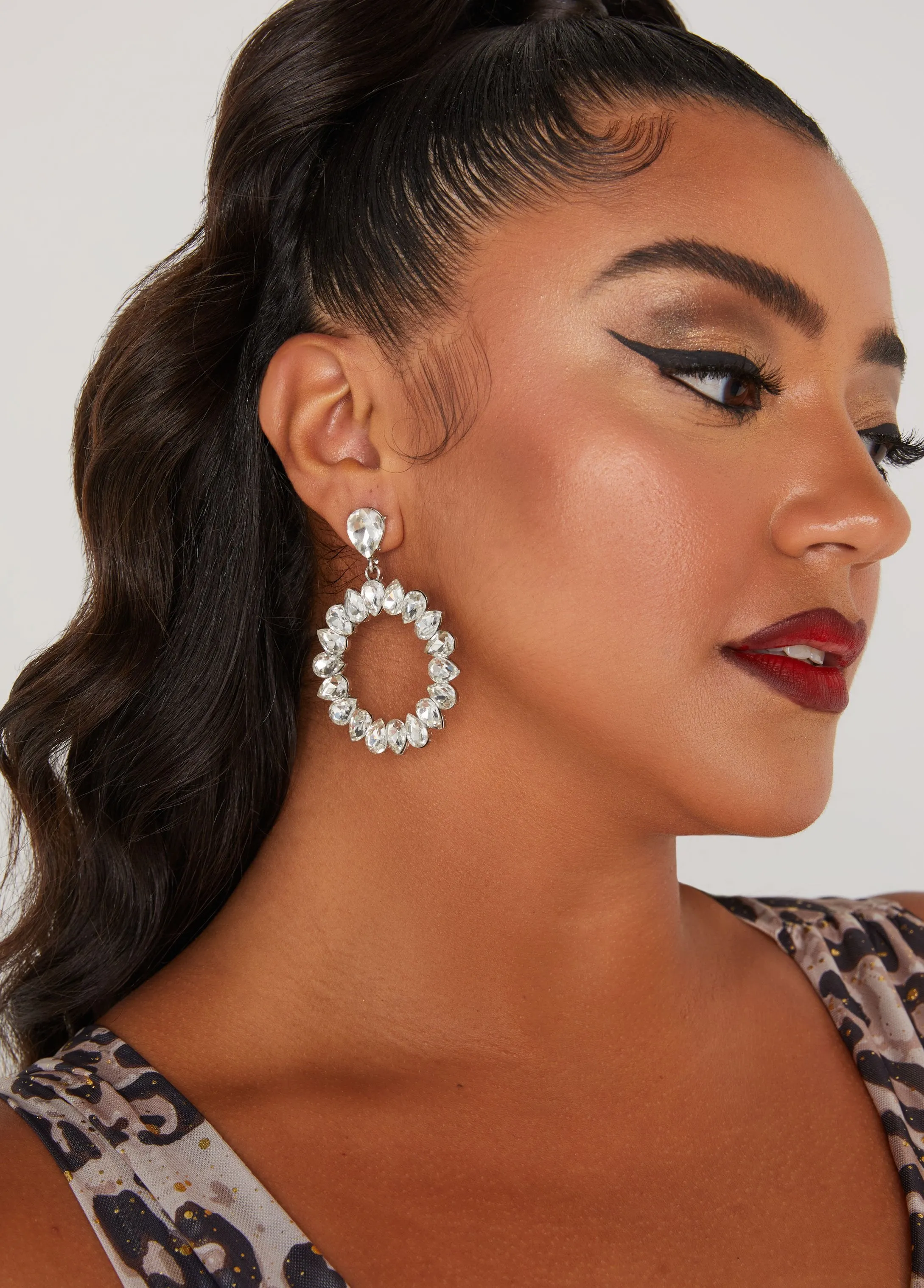 Crystal Ring Drop Earrings sold by Ashley Stewart