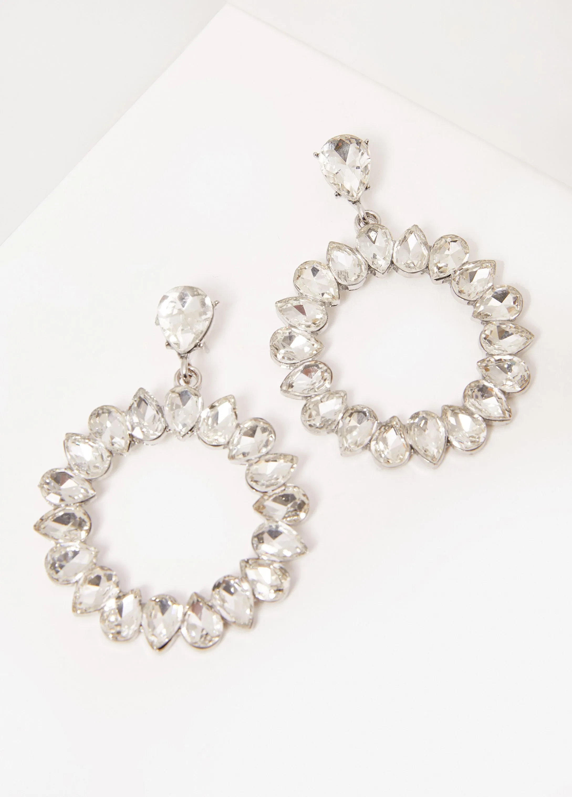 Crystal Ring Drop Earrings sold by Ashley Stewart product image thumbnail 2