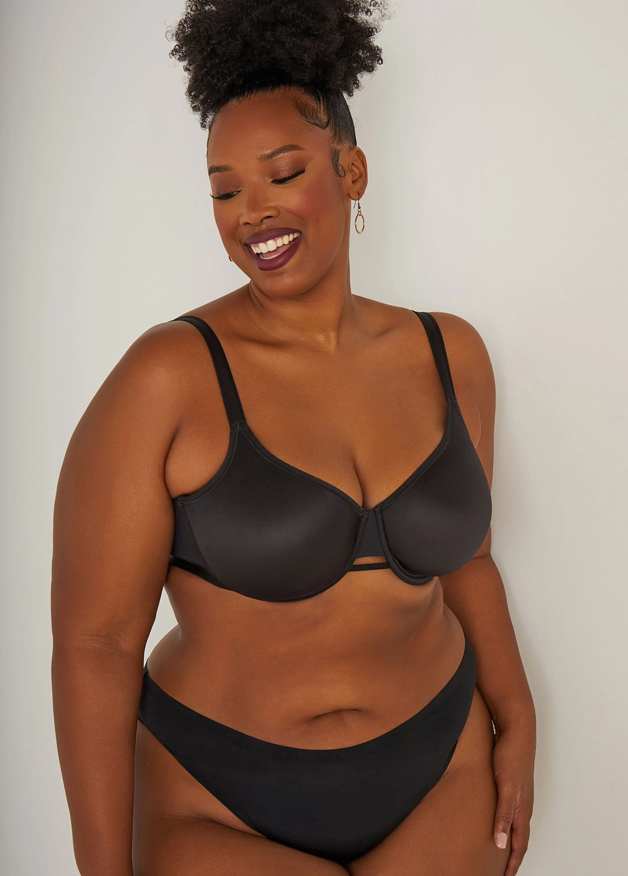Paneled Side Smoothing Minimizer Bra sold by Ashley Stewart product image thumbnail 3