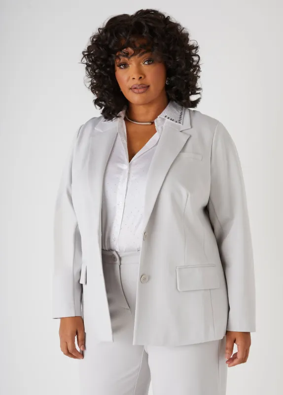 Button Front Blazer sold by Ashley Stewart