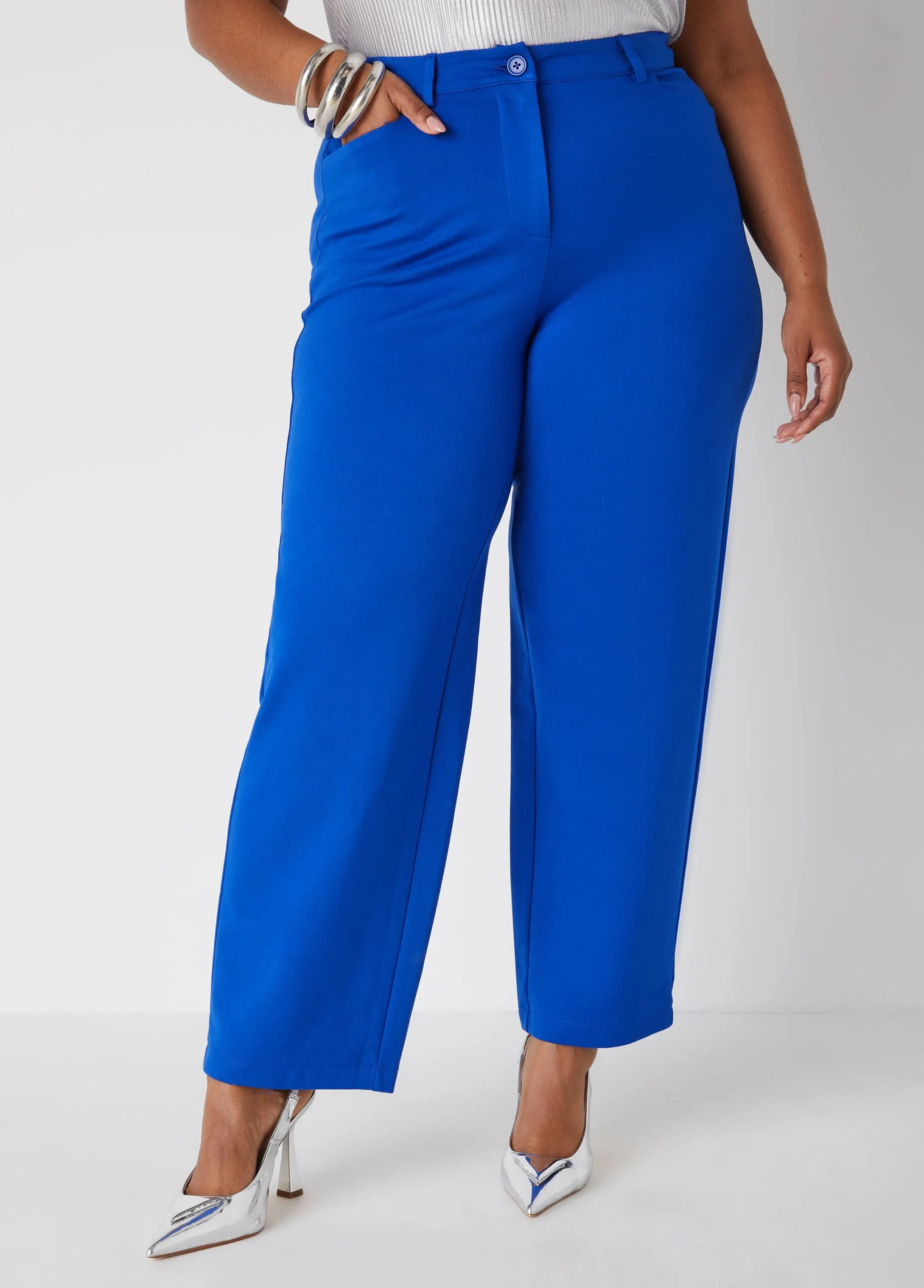 High Waist Ponte Trousers sold by Ashley Stewart product image thumbnail 3