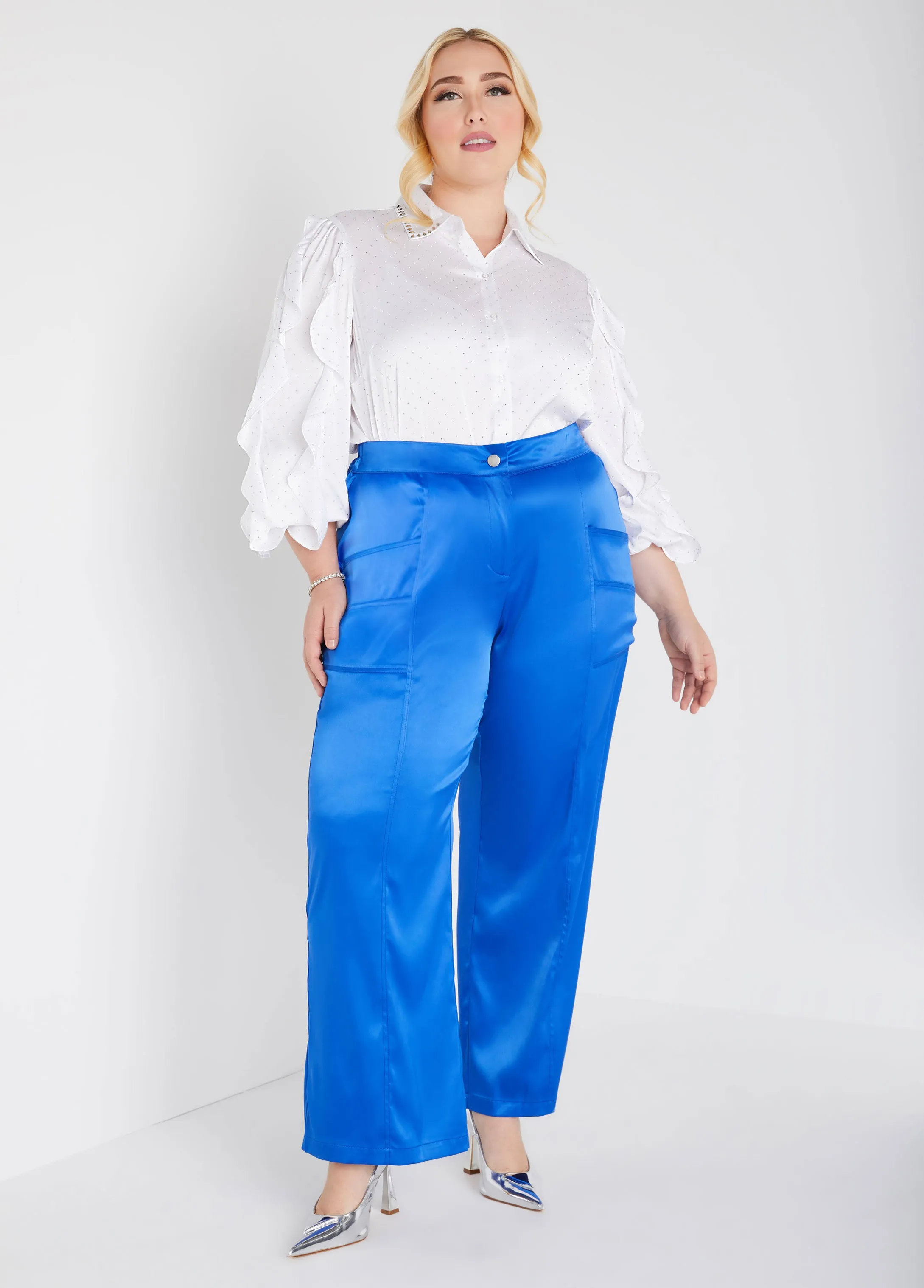 Satin Cargo Pants sold by Ashley Stewart product image thumbnail 3