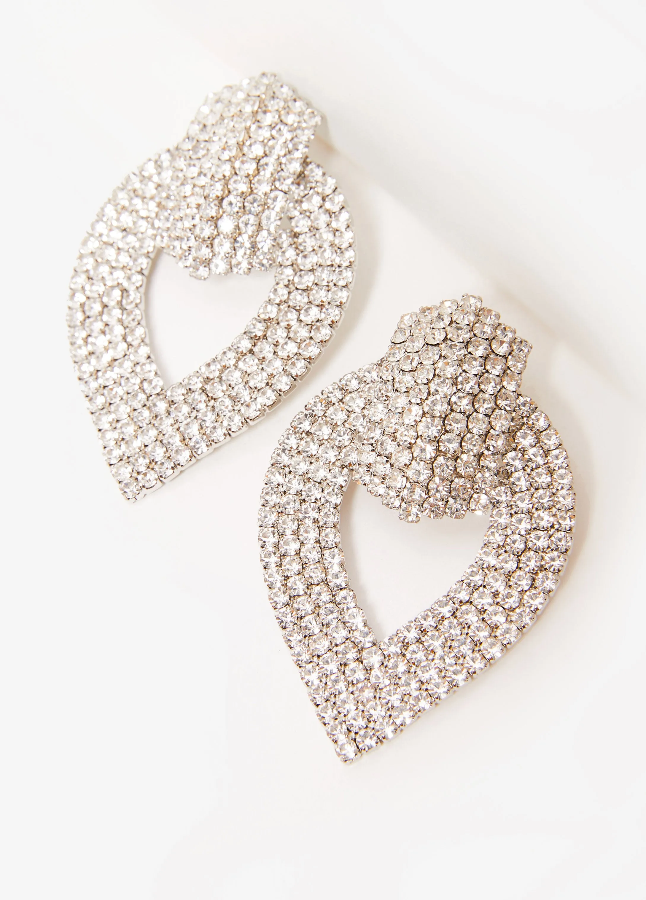 Pave Crystal Clip On Earrings sold by Ashley Stewart product image thumbnail 2