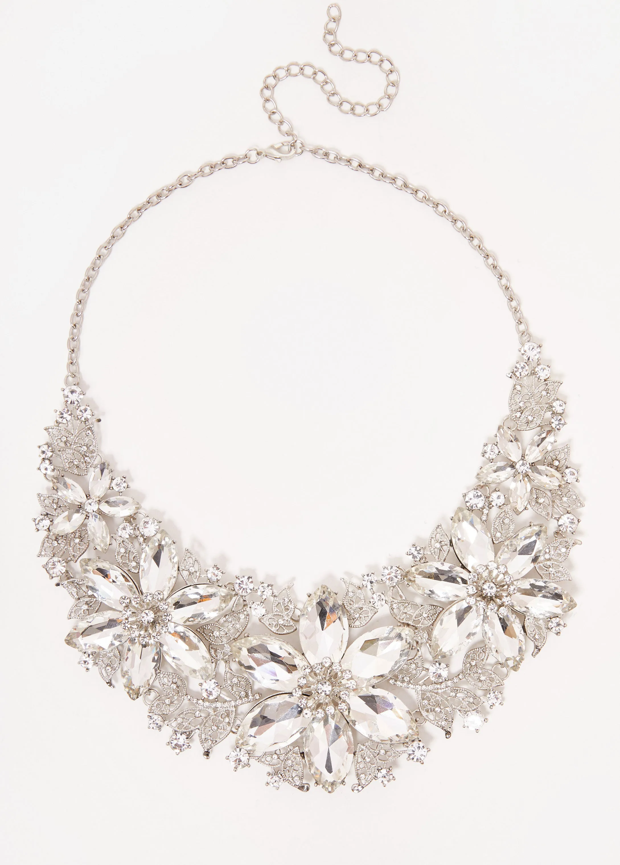 Oversized Floral Crystal Necklace sold by Ashley Stewart