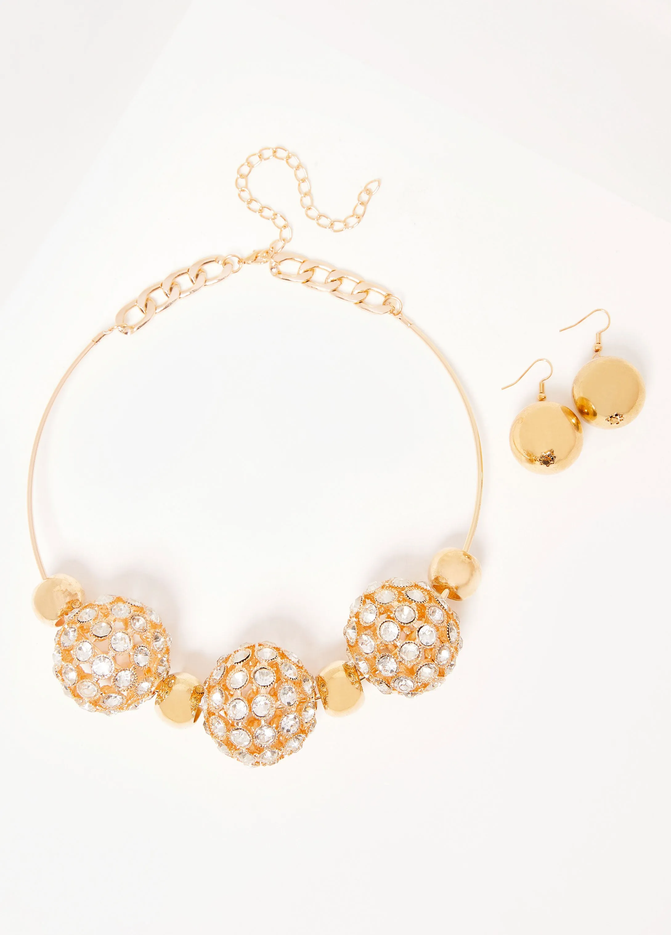 Gold Tone Sphere Collar Set sold by Ashley Stewart product image thumbnail 2