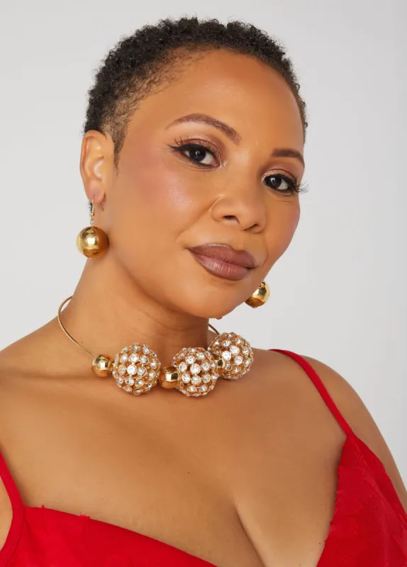Gold Tone Sphere Collar Set sold by Ashley Stewart