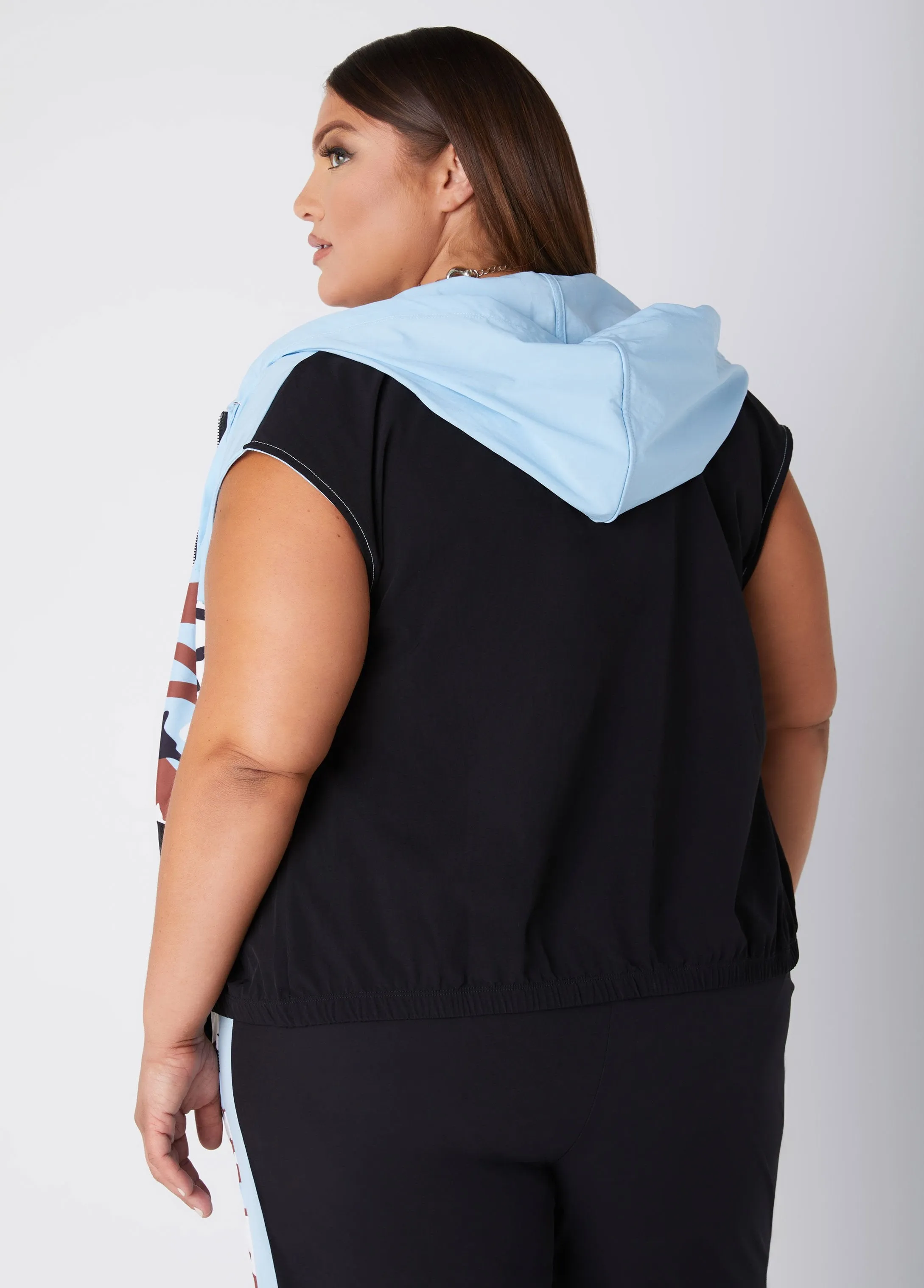 Camo Paneled Two Tone Hoodie sold by Ashley Stewart product image thumbnail 2