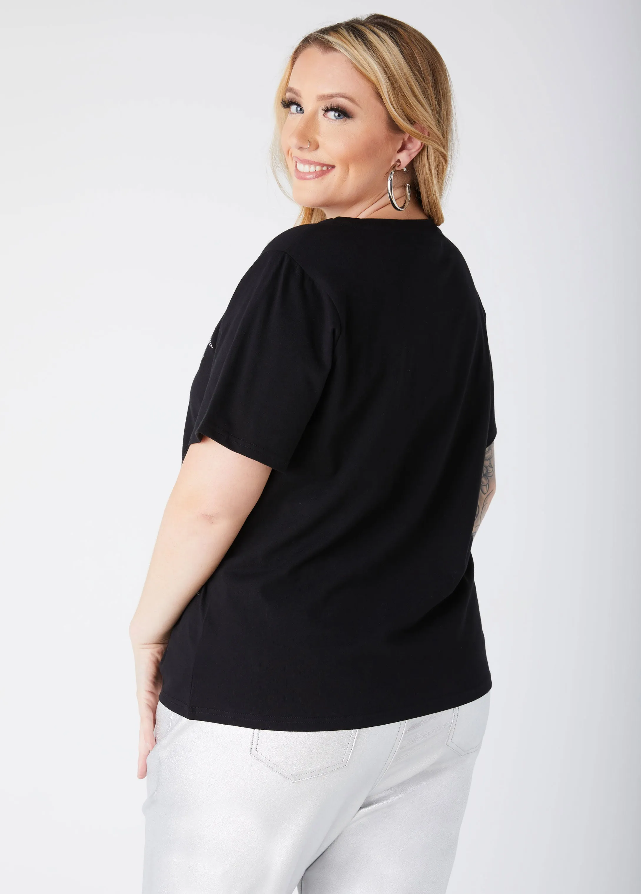 Star Embellished Graphic Tee sold by Ashley Stewart product image thumbnail 2