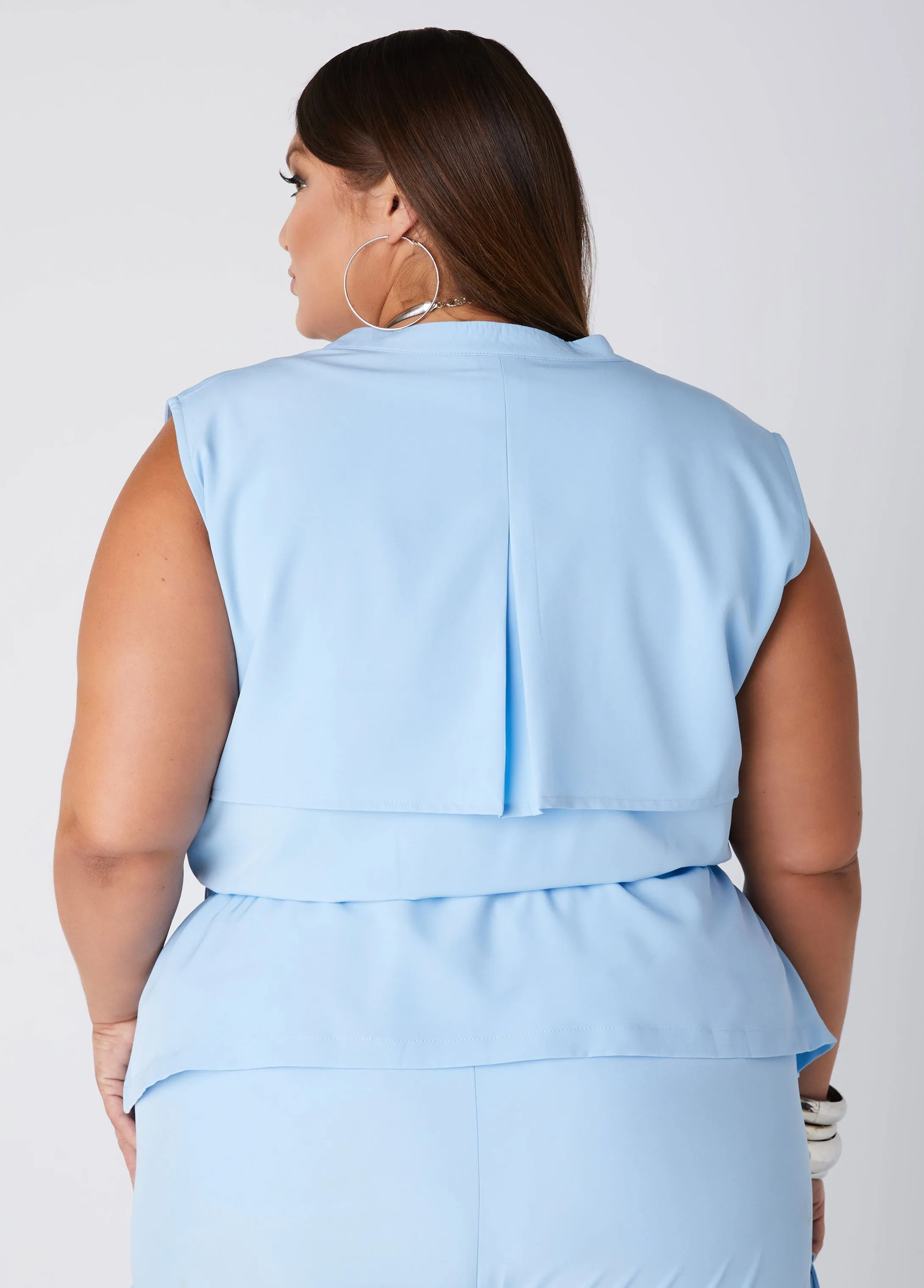 Storm Flap Cinched Waist Vest sold by Ashley Stewart product image thumbnail 2