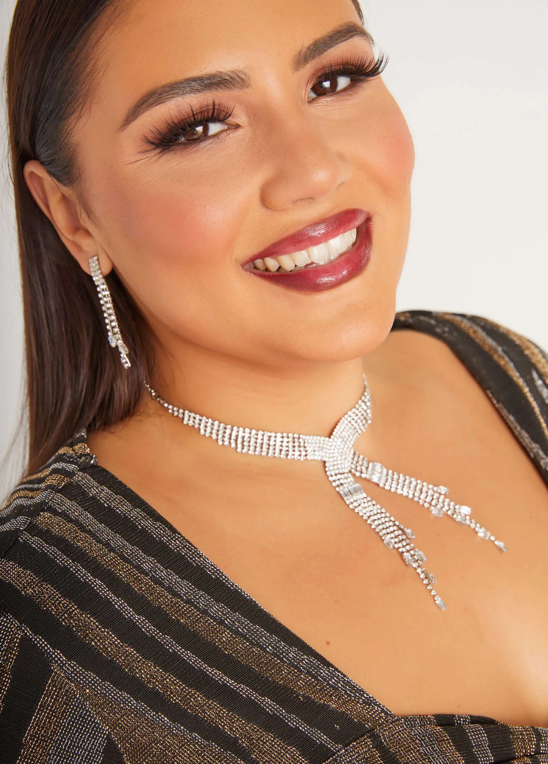 Crystal Necklace And Earrings Set sold by Ashley Stewart