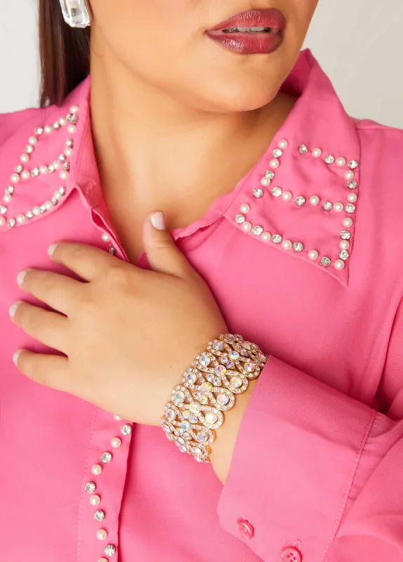 Pave Iridescent Crystal Bracelet sold by Ashley Stewart