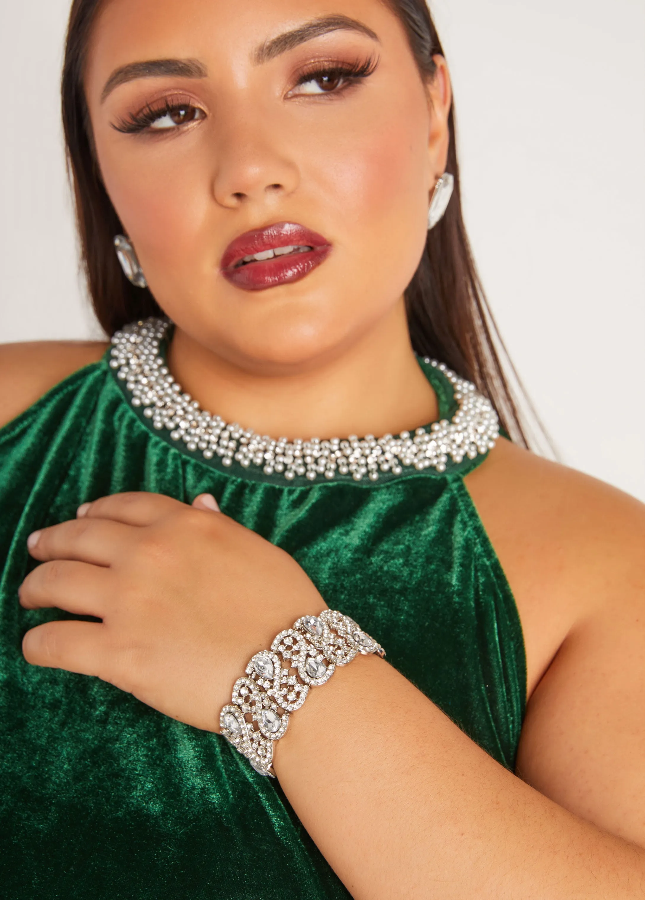 Pave Crystal Stretch Bracelet sold by Ashley Stewart