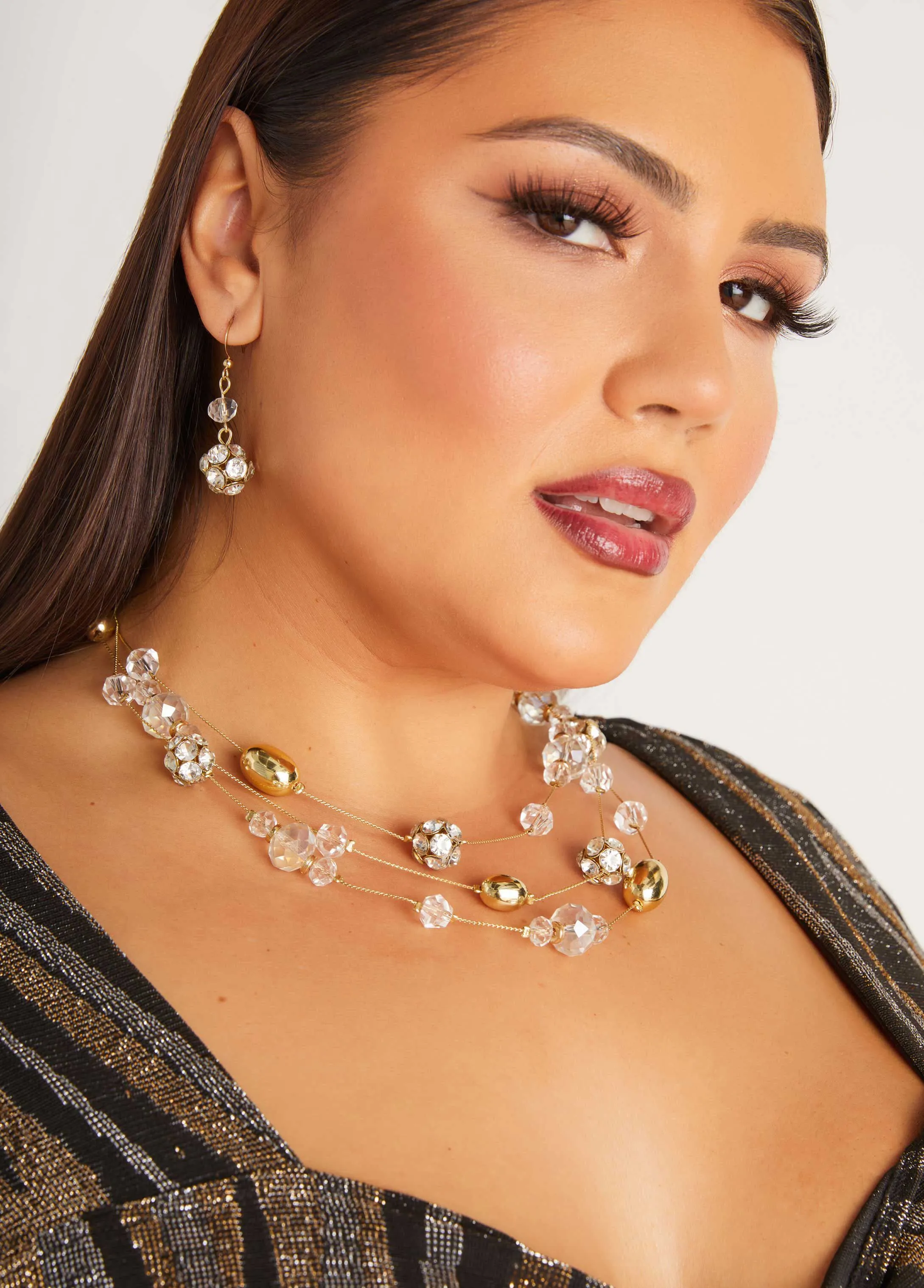 Bead And Crystal Necklace Set sold by Ashley Stewart