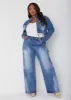 Cropped Zip Detailed Denim Jacket sold by Ashley Stewart