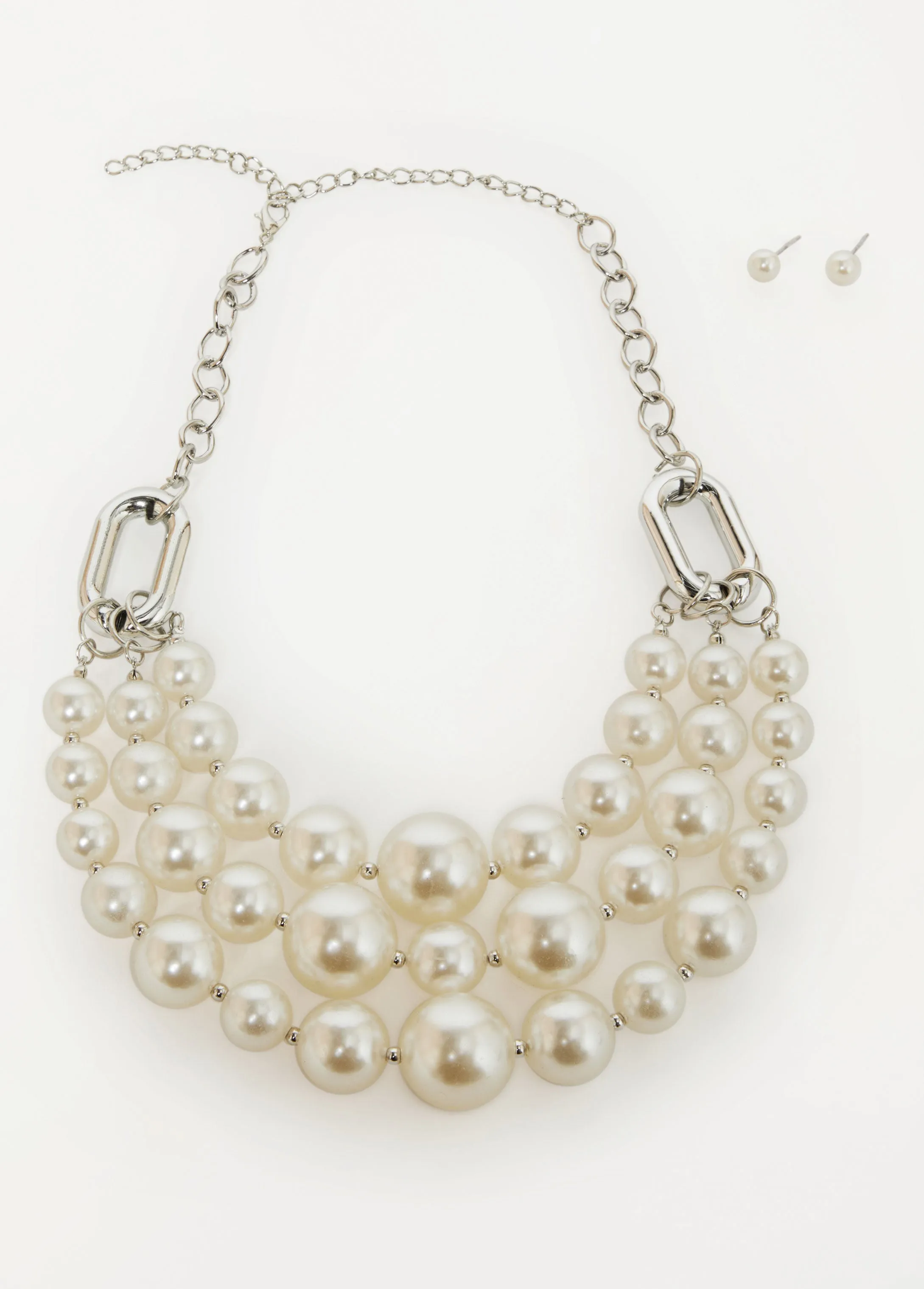Multi Strand Faux Pearl Necklace Set sold by Ashley Stewart product image thumbnail 2