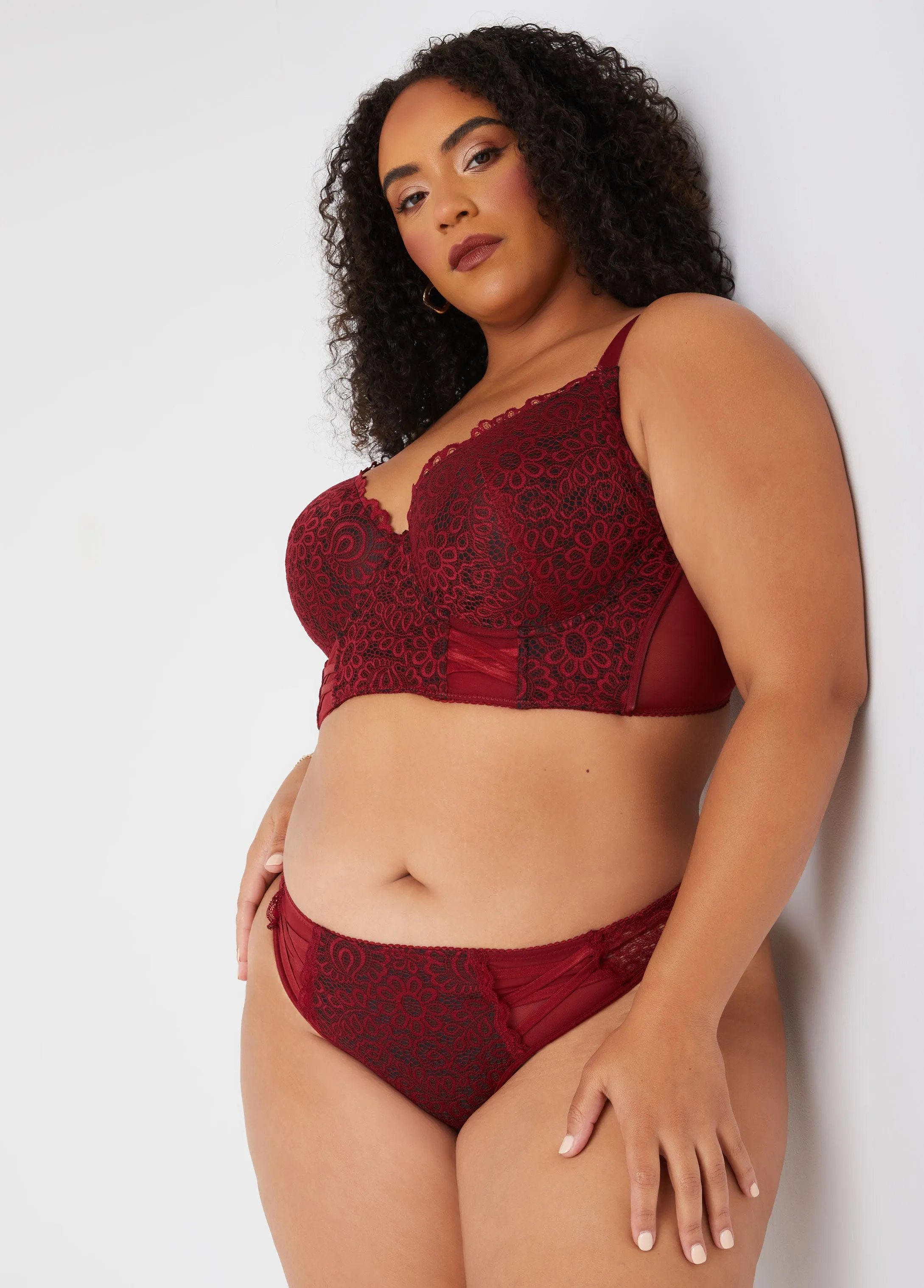 Mesh And Lace Bustier Set sold by Ashley Stewart product image thumbnail 3