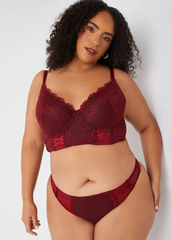 Mesh And Lace Bustier Set sold by Ashley Stewart