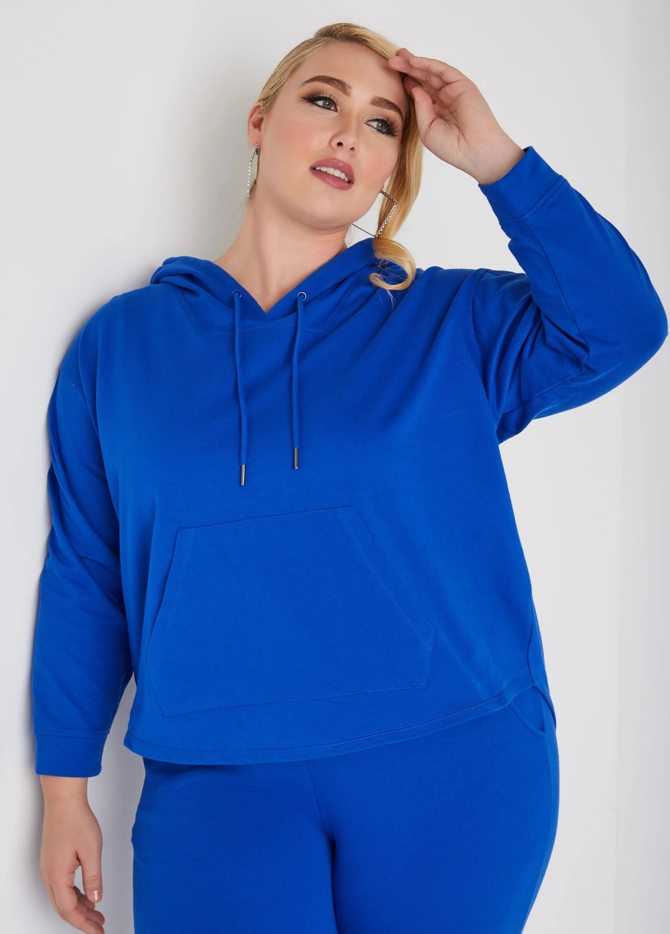 Zip Detailed Hi Low Hoodie sold by Ashley Stewart product image thumbnail 5