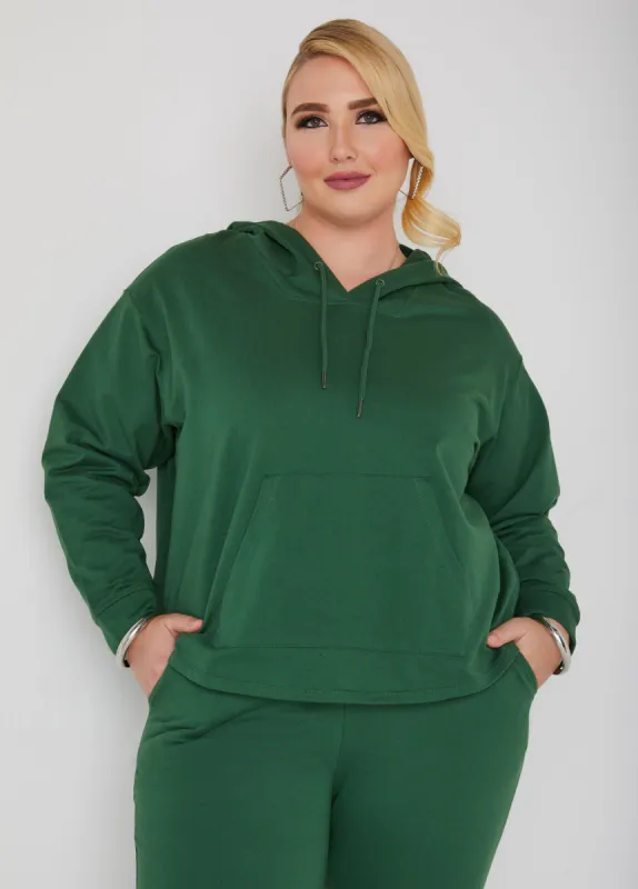Zip Detailed Hi Low Hoodie sold by Ashley Stewart
