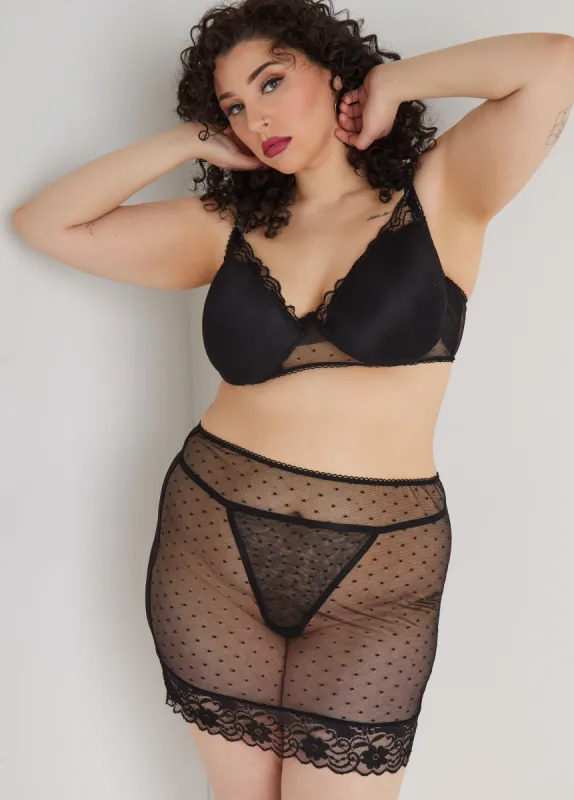 Dotted Bra And Panty Lingerie Set sold by Ashley Stewart