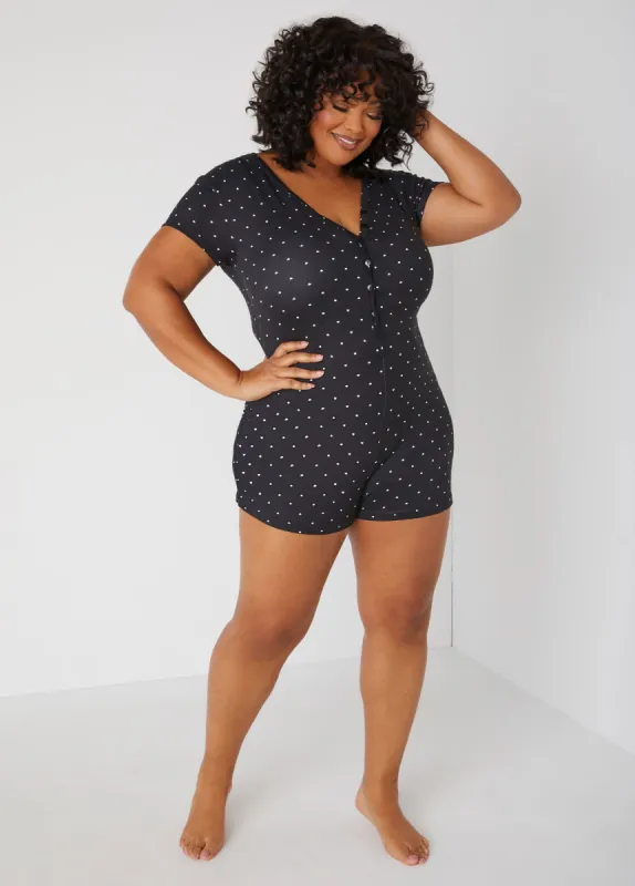 Love To Sleep Kiss Me Romper sold by Ashley Stewart