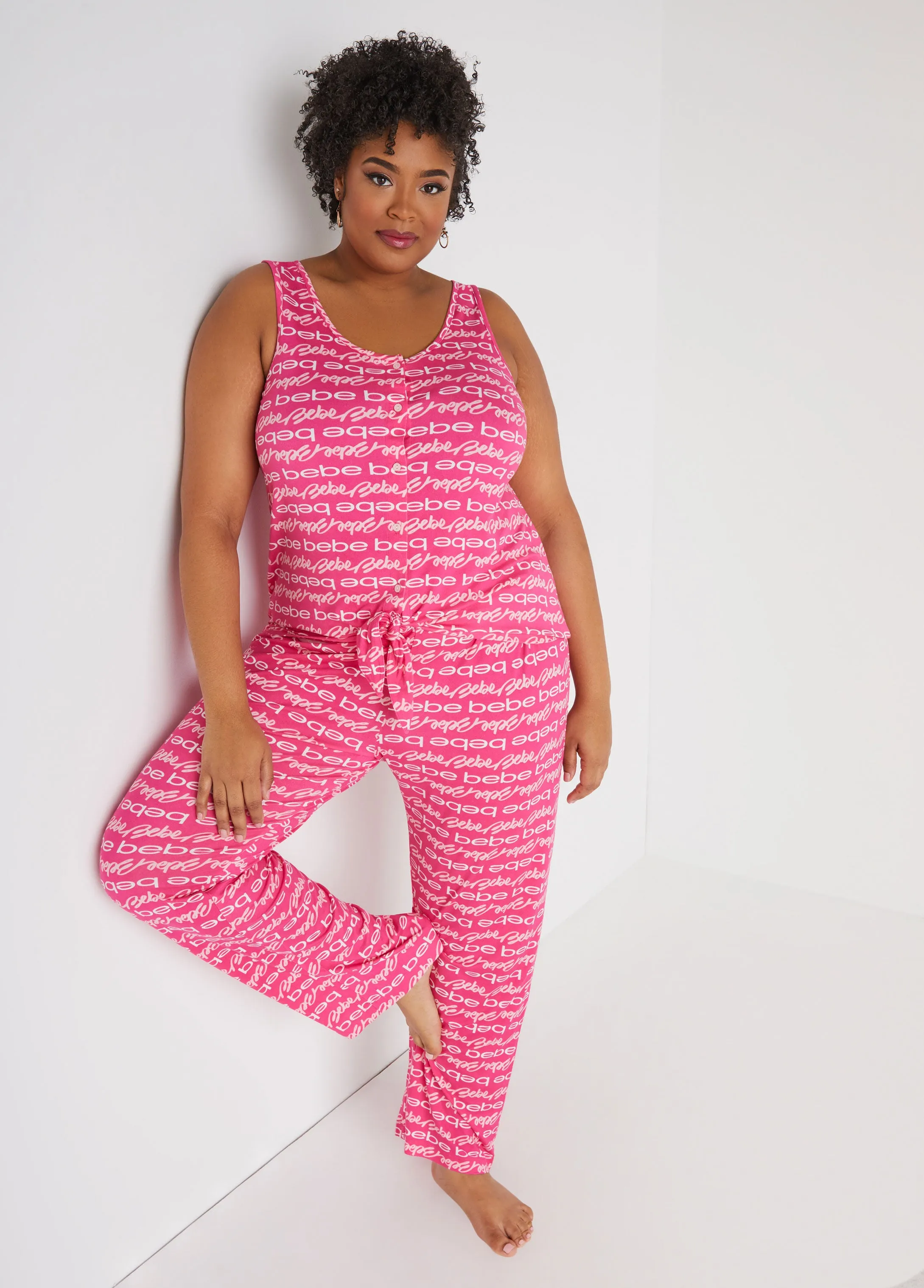 Bebe Logo Print Pajama Set sold by Ashley Stewart product image thumbnail 4