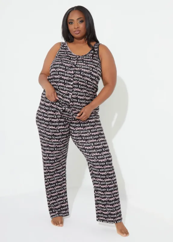 Bebe Logo Print Pajama Set sold by Ashley Stewart