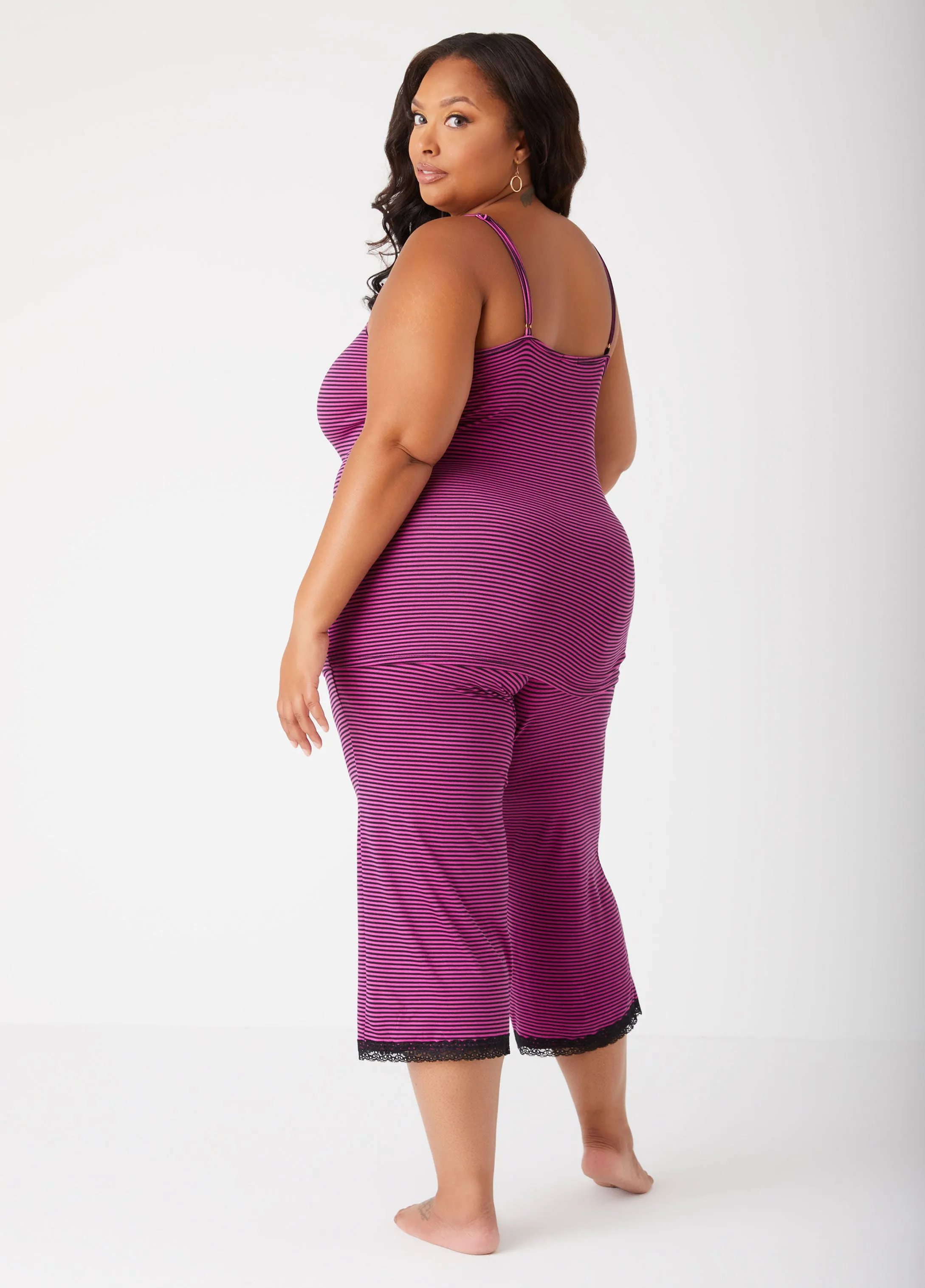 Emme Jordan Striped PJ Set sold by Ashley Stewart product image thumbnail 5