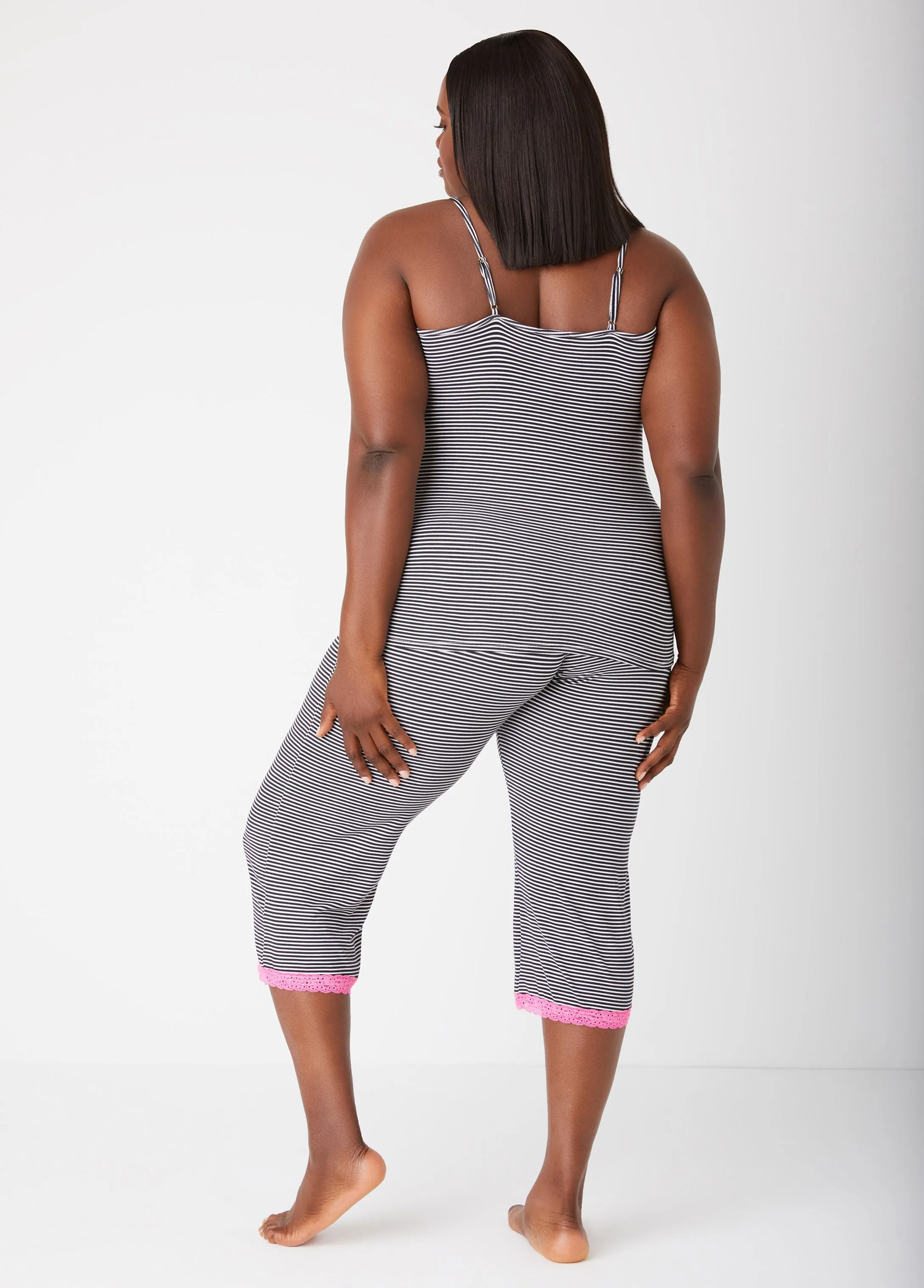 Emme Jordan Striped PJ Set sold by Ashley Stewart product image thumbnail 2