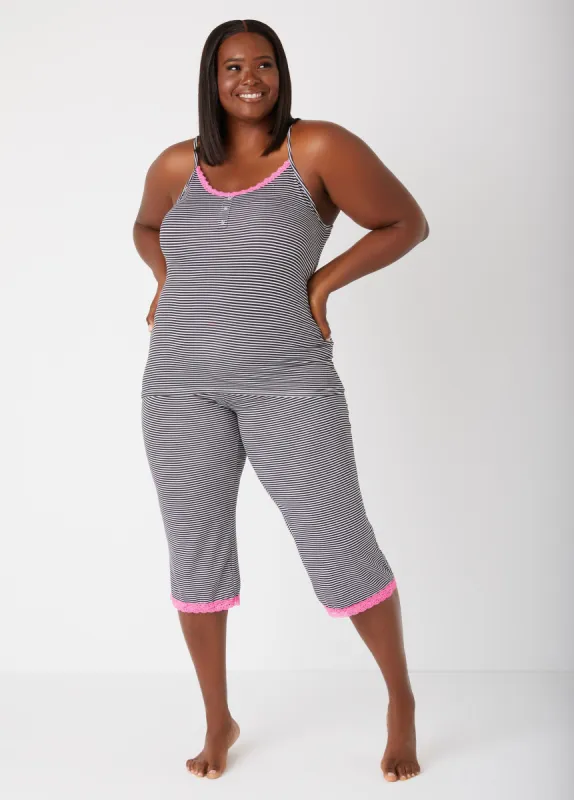 Emme Jordan Striped PJ Set sold by Ashley Stewart