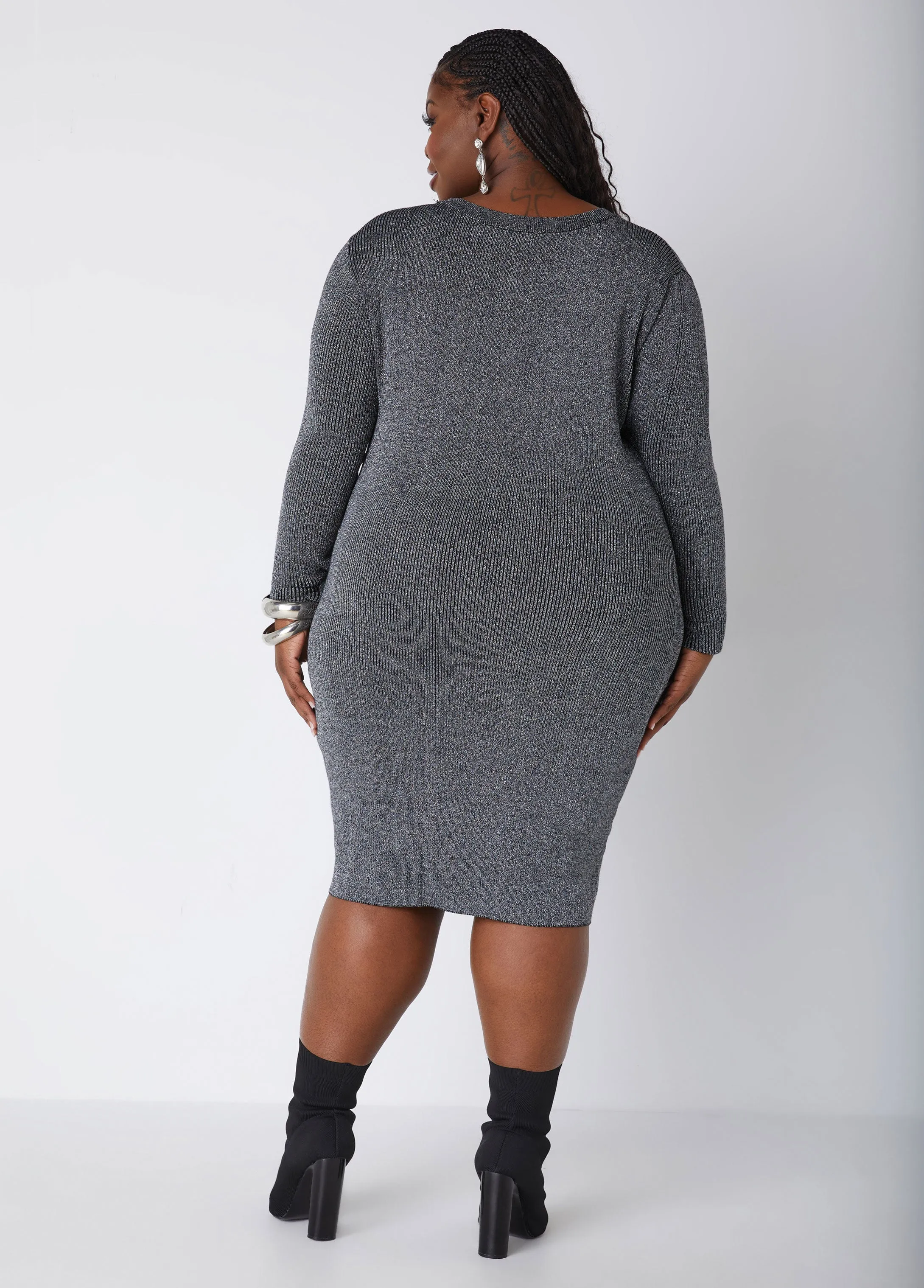 Lurex™ Bodycon Sweater Dress sold by Ashley Stewart product image thumbnail 2