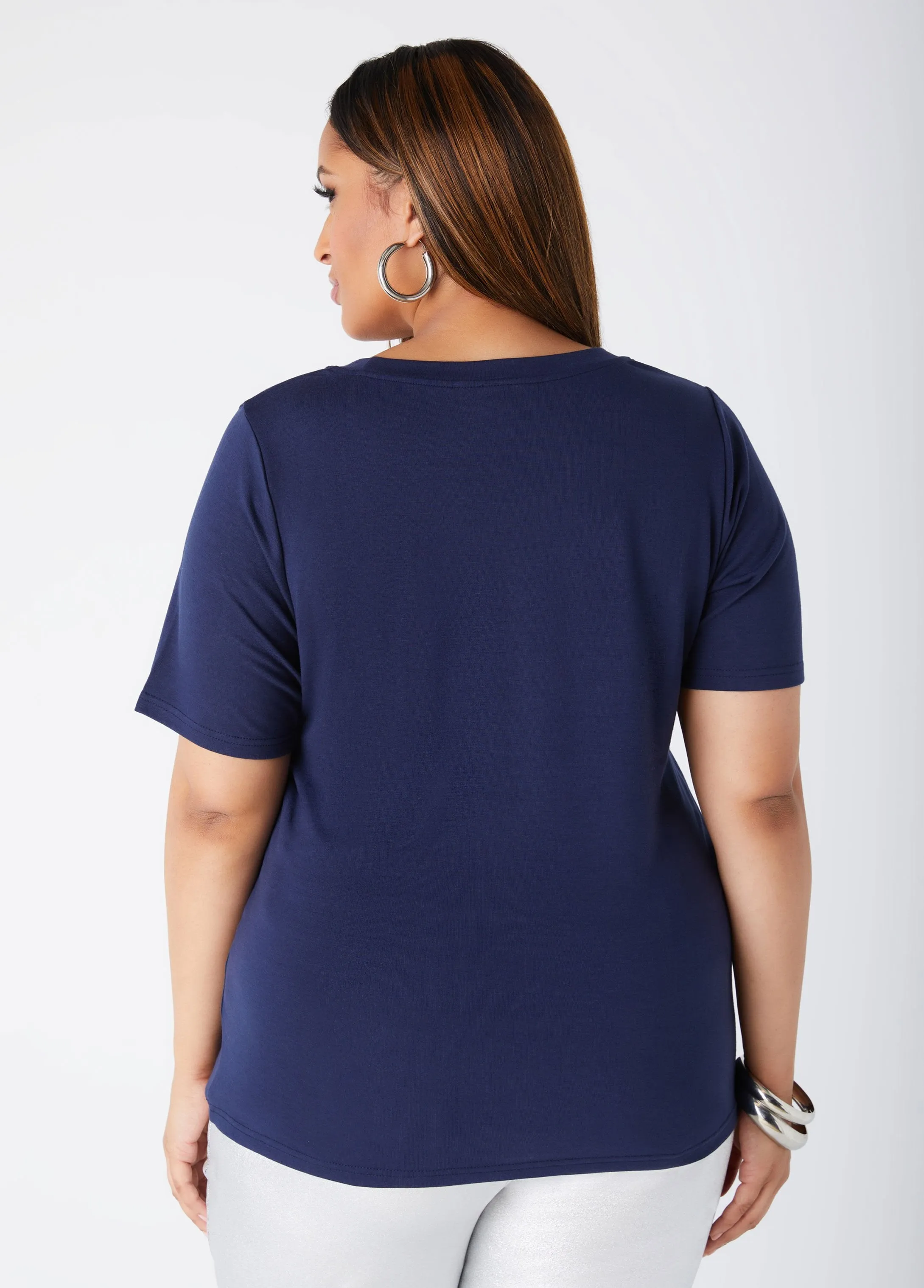 Sheila Gray Metallic Model Tee sold by Ashley Stewart product image thumbnail 2