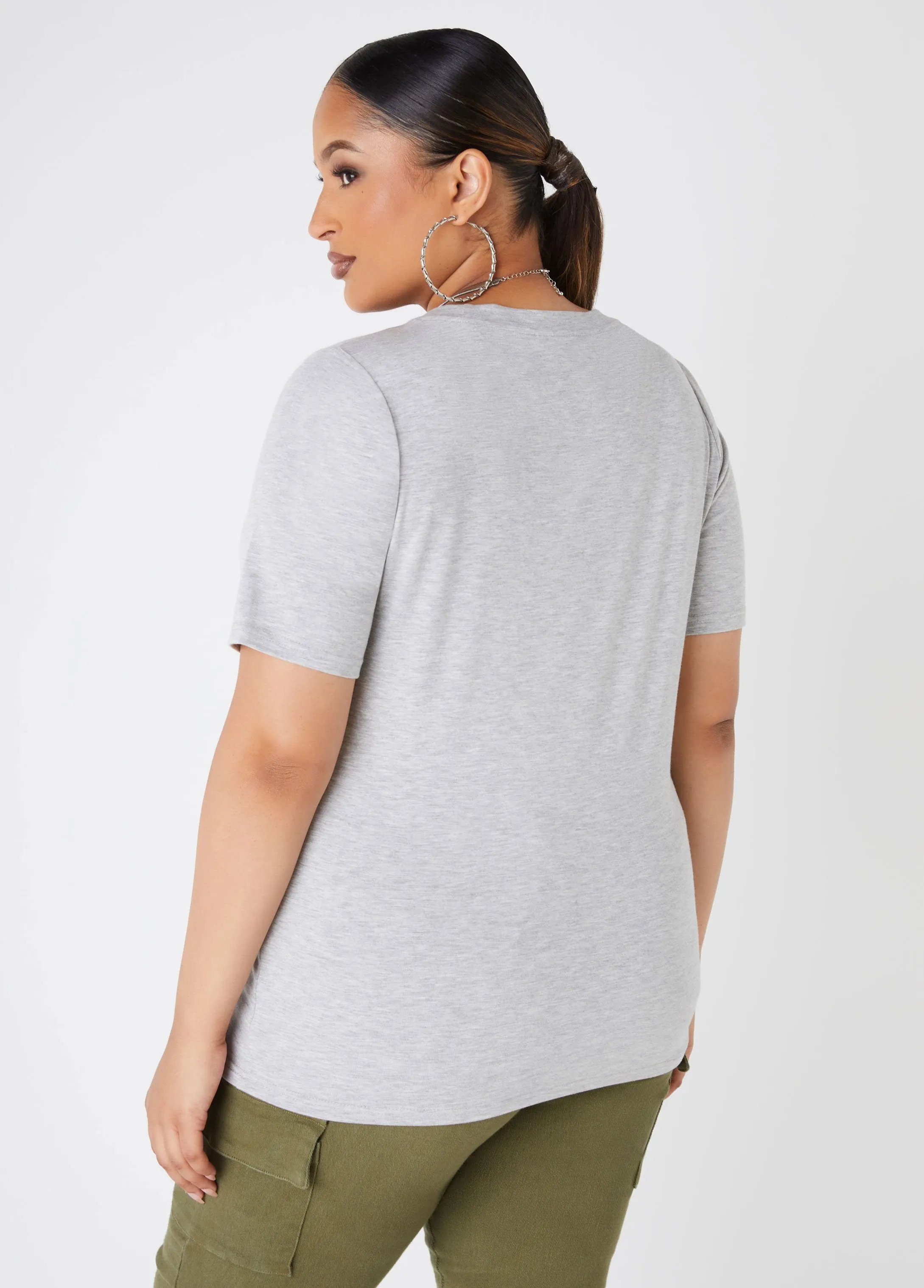 Sheila Gray Studded Graphic Tee sold by Ashley Stewart product image thumbnail 2