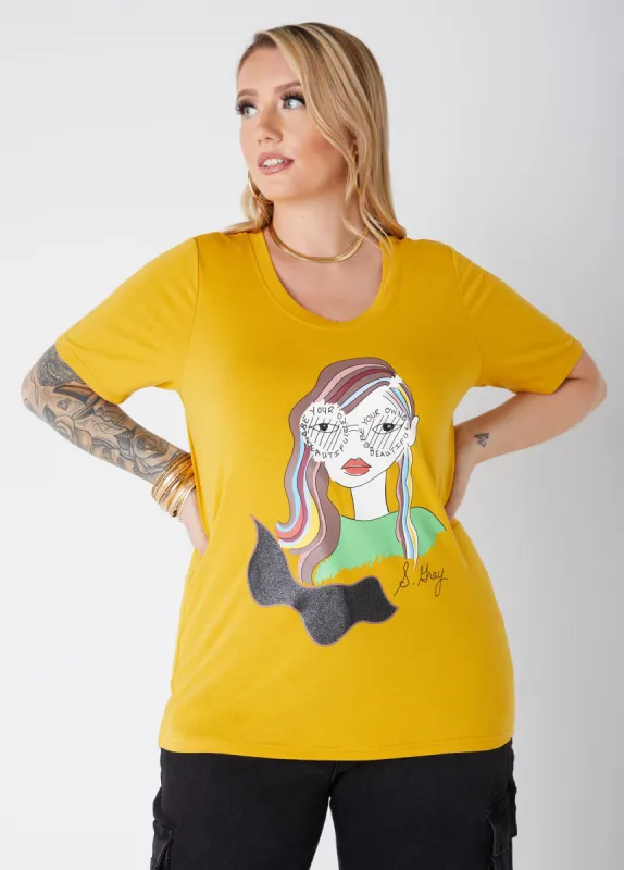 Sheila Gray Be Your Own Tee sold by Ashley Stewart
