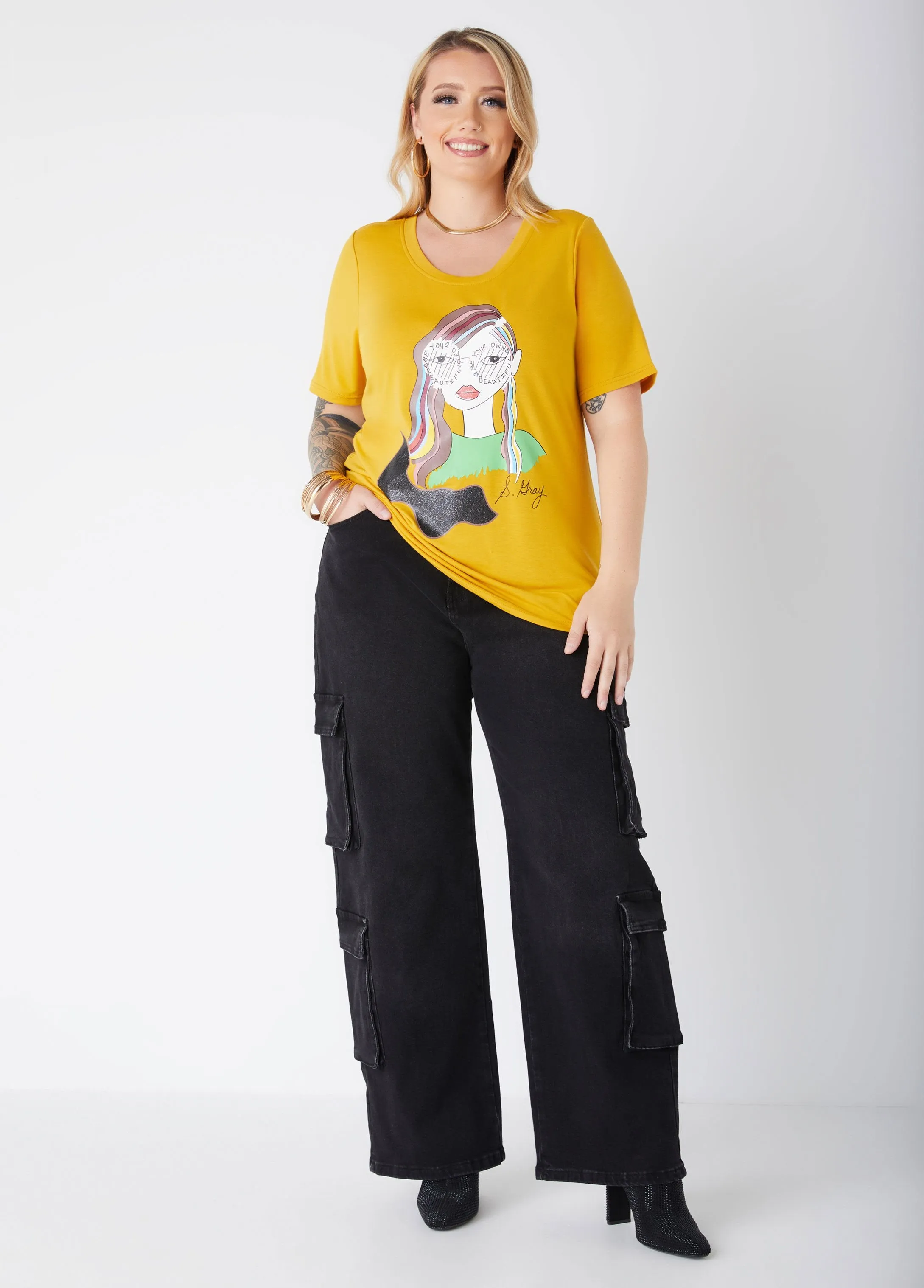 Sheila Gray Be Your Own Tee sold by Ashley Stewart product image thumbnail 3