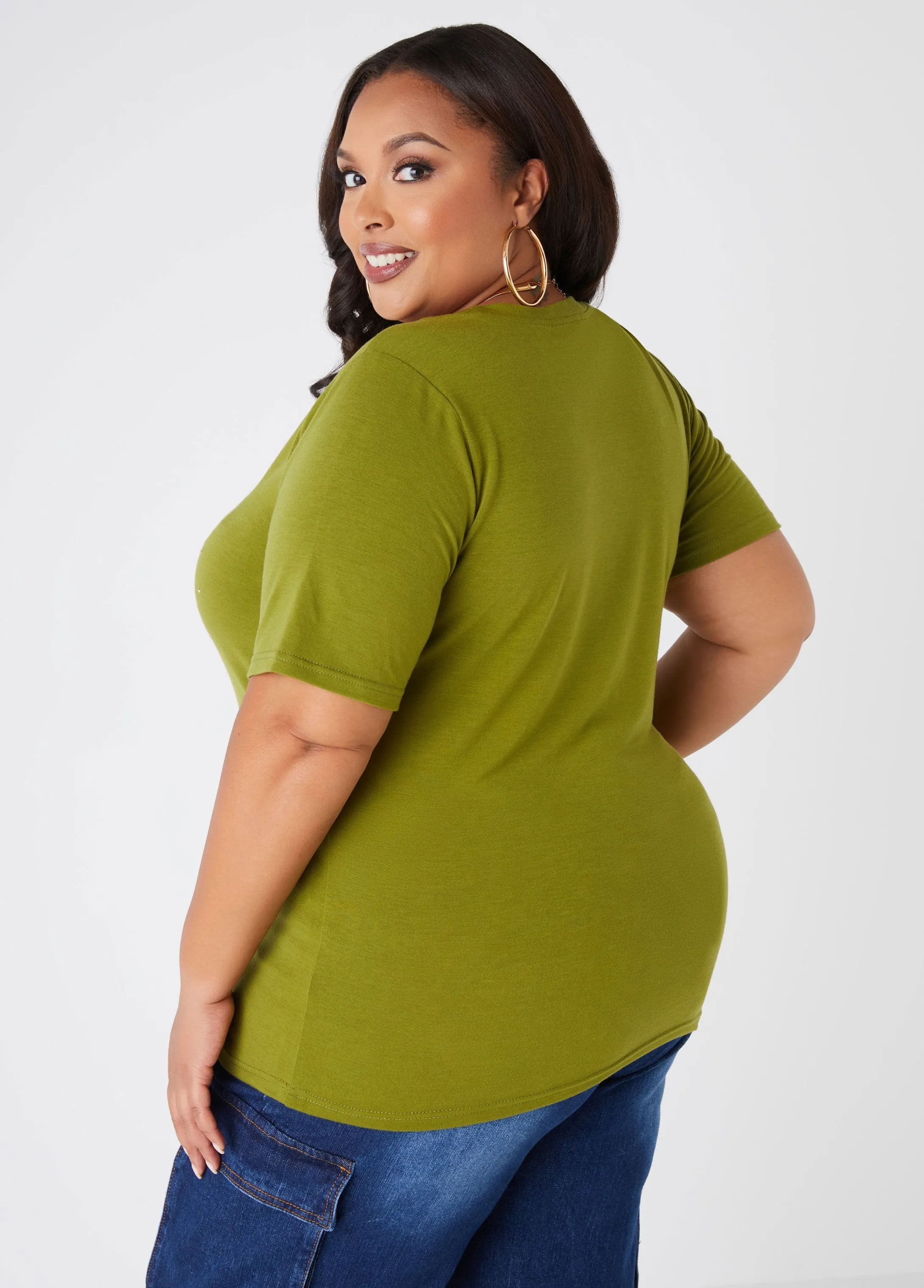 Sheila Gray Blossomed Graphic Tee sold by Ashley Stewart product image thumbnail 2