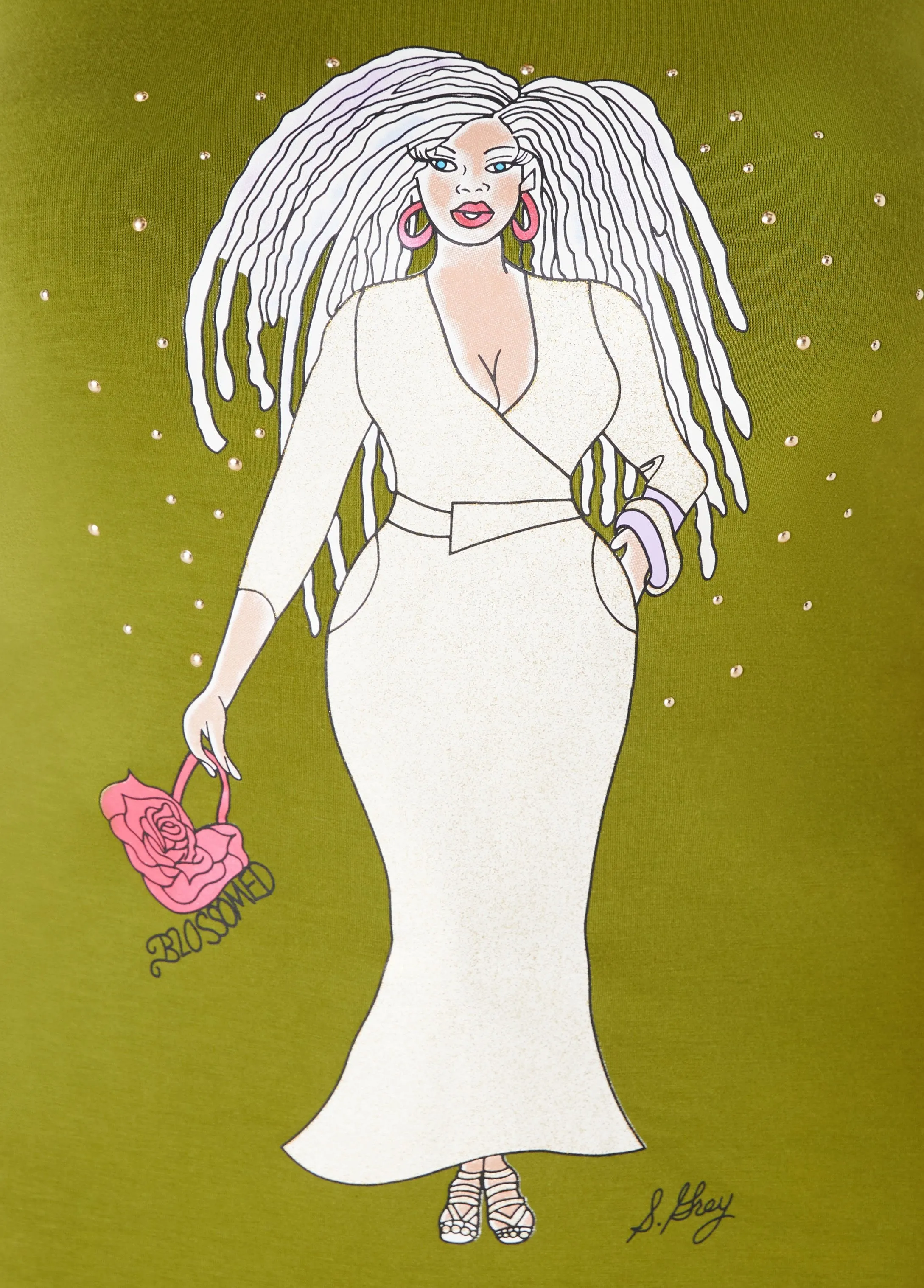 Sheila Gray Blossomed Graphic Tee sold by Ashley Stewart product image thumbnail 3