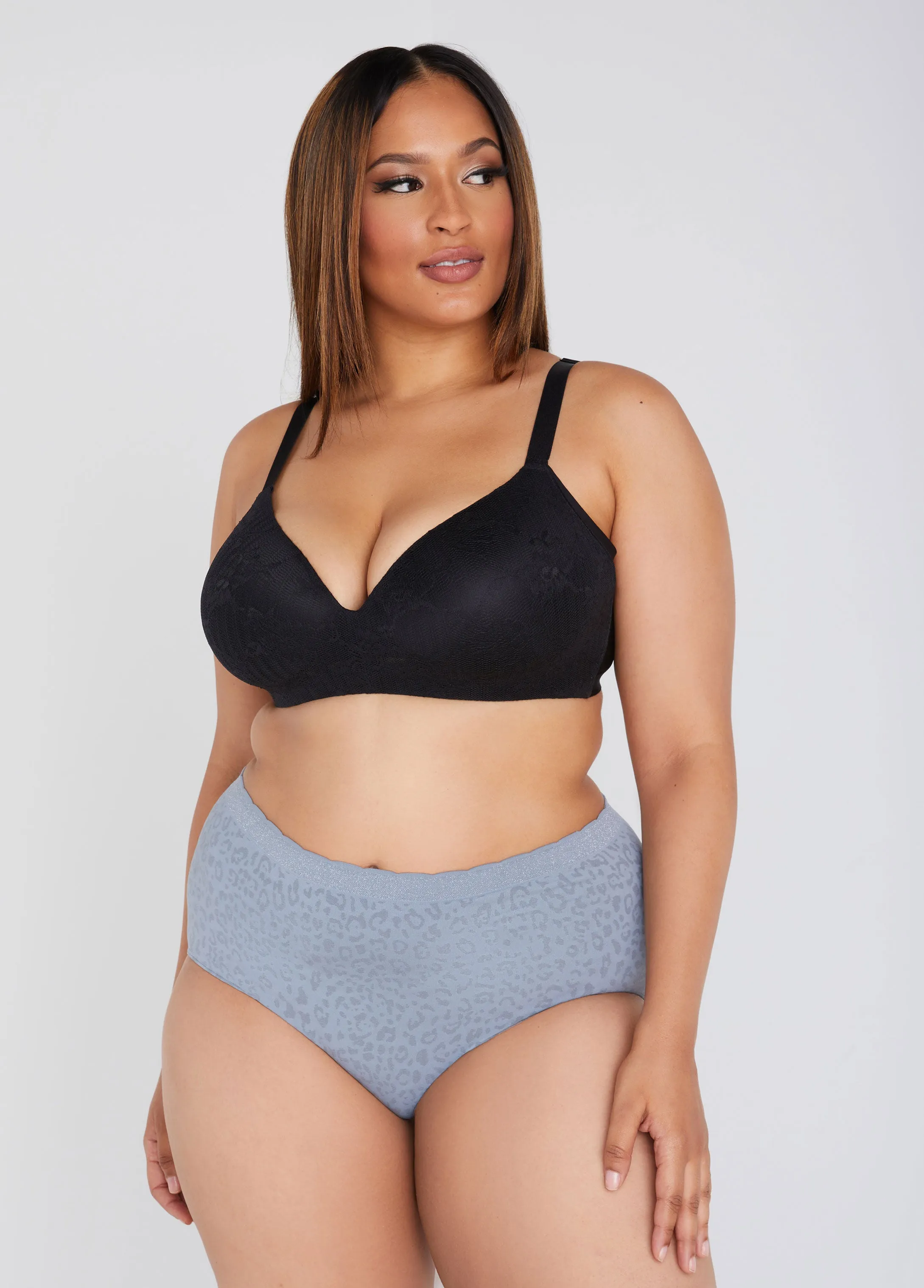 Seamless Leopard Jacquard Briefs sold by Ashley Stewart product image thumbnail 5