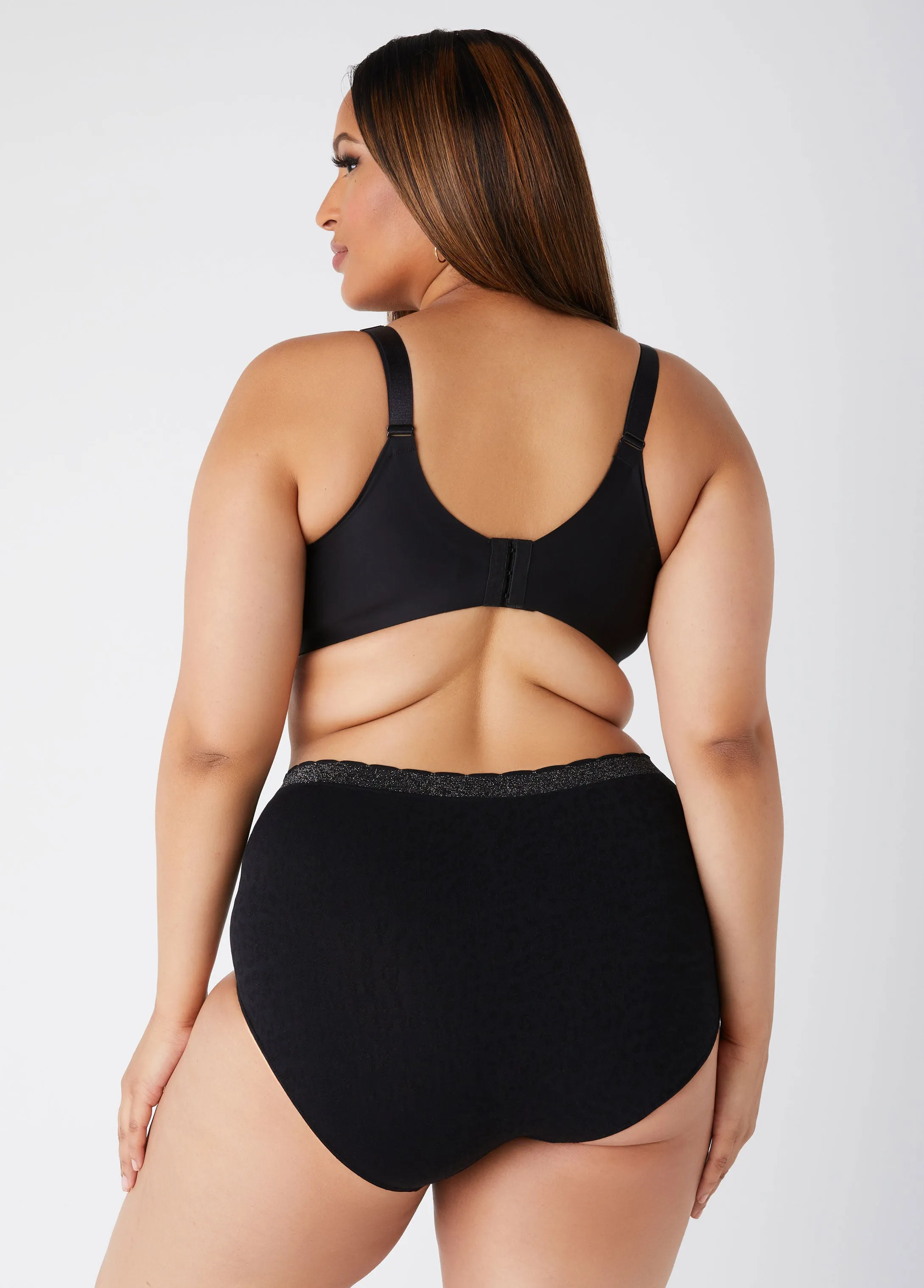 Seamless Leopard Jacquard Briefs sold by Ashley Stewart product image thumbnail 2