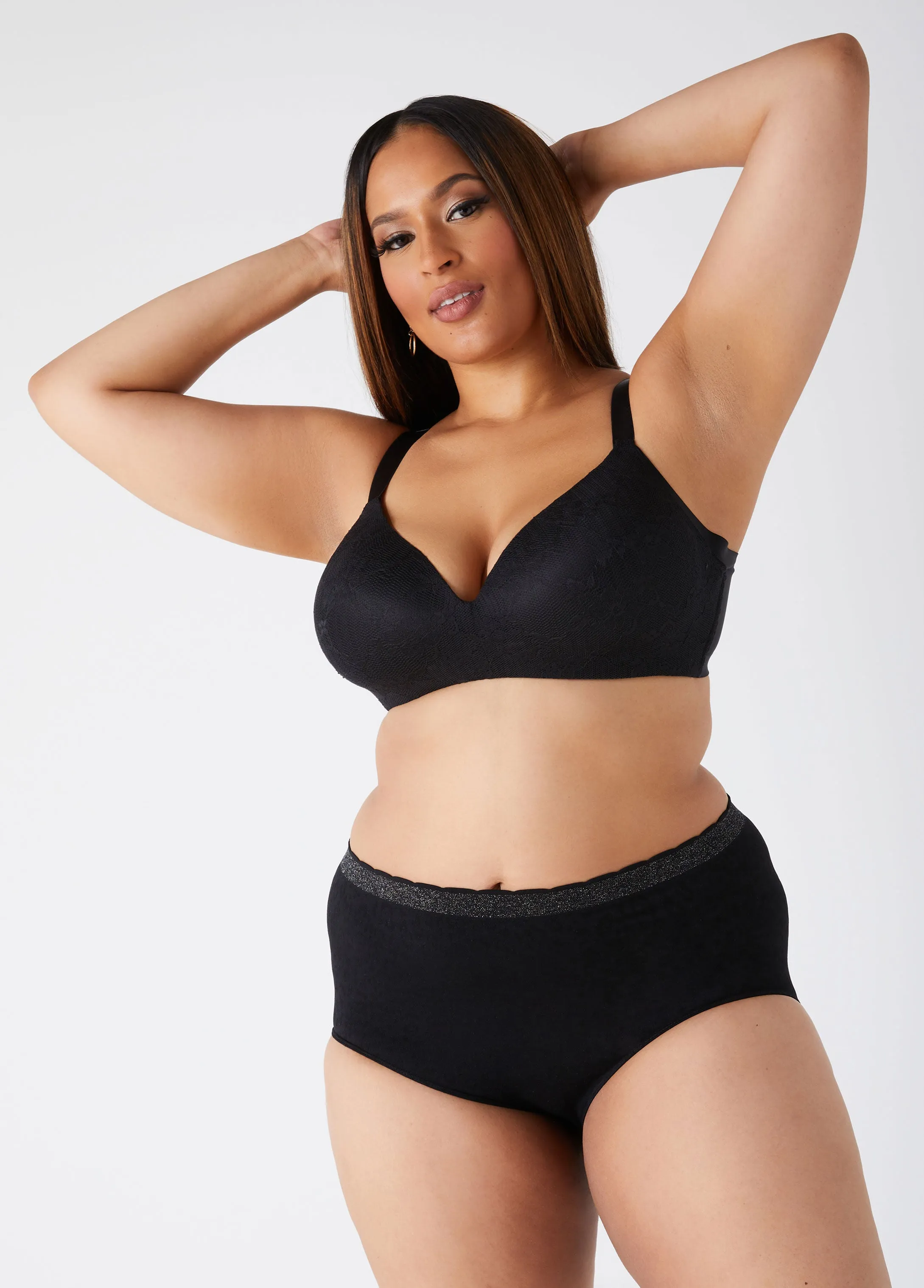 Seamless Leopard Jacquard Briefs sold by Ashley Stewart product image thumbnail 3