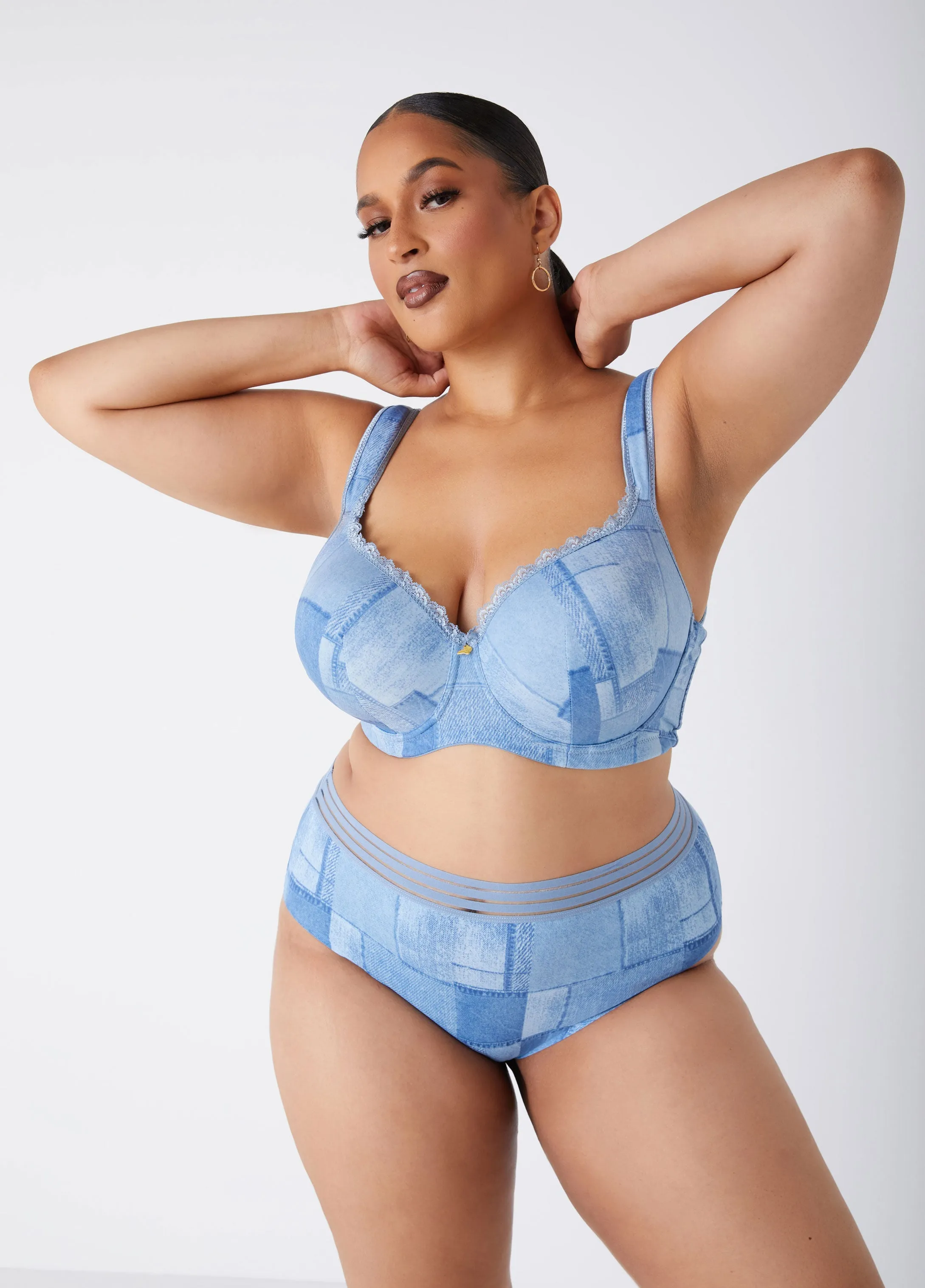 Denim Full Coverage Butterfly Bra sold by Ashley Stewart product image thumbnail 4